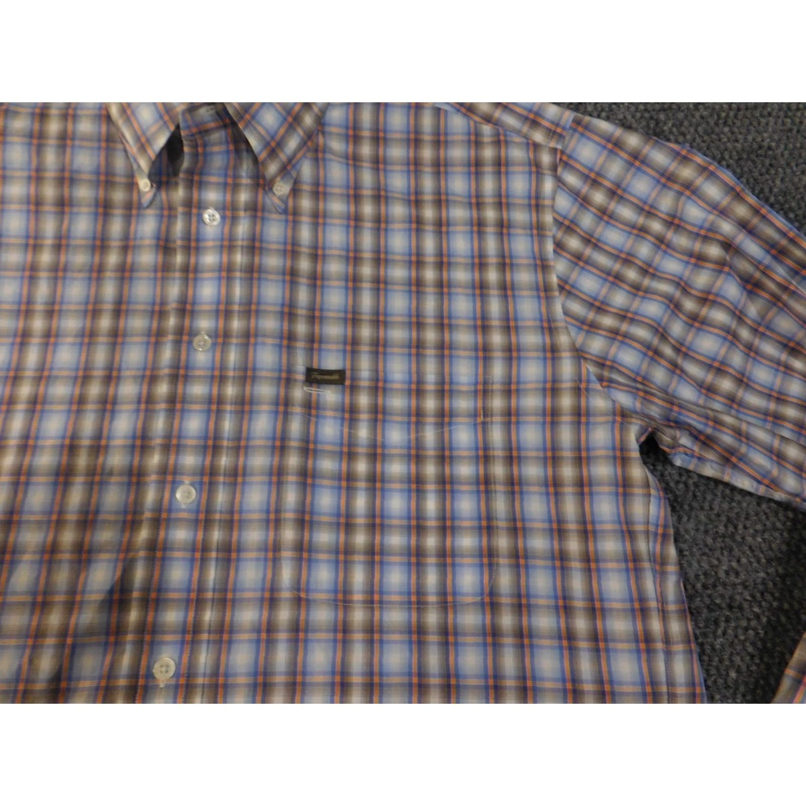Faconnable Faconnable Shirt Mens Medium Multicolor Plaid Button-Down Relaxed Fit Pocket Shirt Size US M / EU 48-50 / 2 - 3 Thumbnail