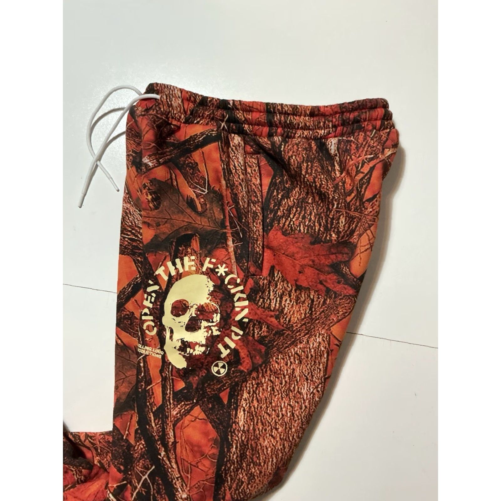 Vintage VINTAGE Rolling Loud Open The Pit OG Skull Orange Camouflage Camo Jogger Sweatpants L Mens Size US 33 - 6 Thumbnail