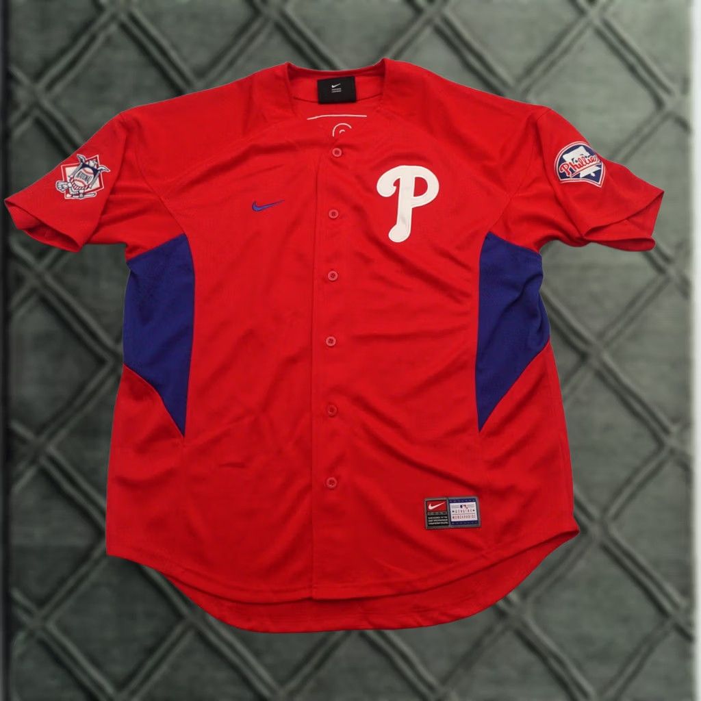 Nike VINTAGE Nike MLB Philadelphia Phillies Jim Thome Red Jersey Shirt Adult Large Mens Size US L / EU 52-54 / 3 - 1 Thumbnail