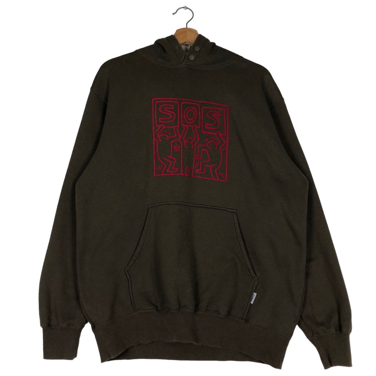 Japanese Brand 🔥Vintage Hoodie Pull Over Keith Haring Big Logo Size US L / EU 52-54 / 3 - 8 Thumbnail