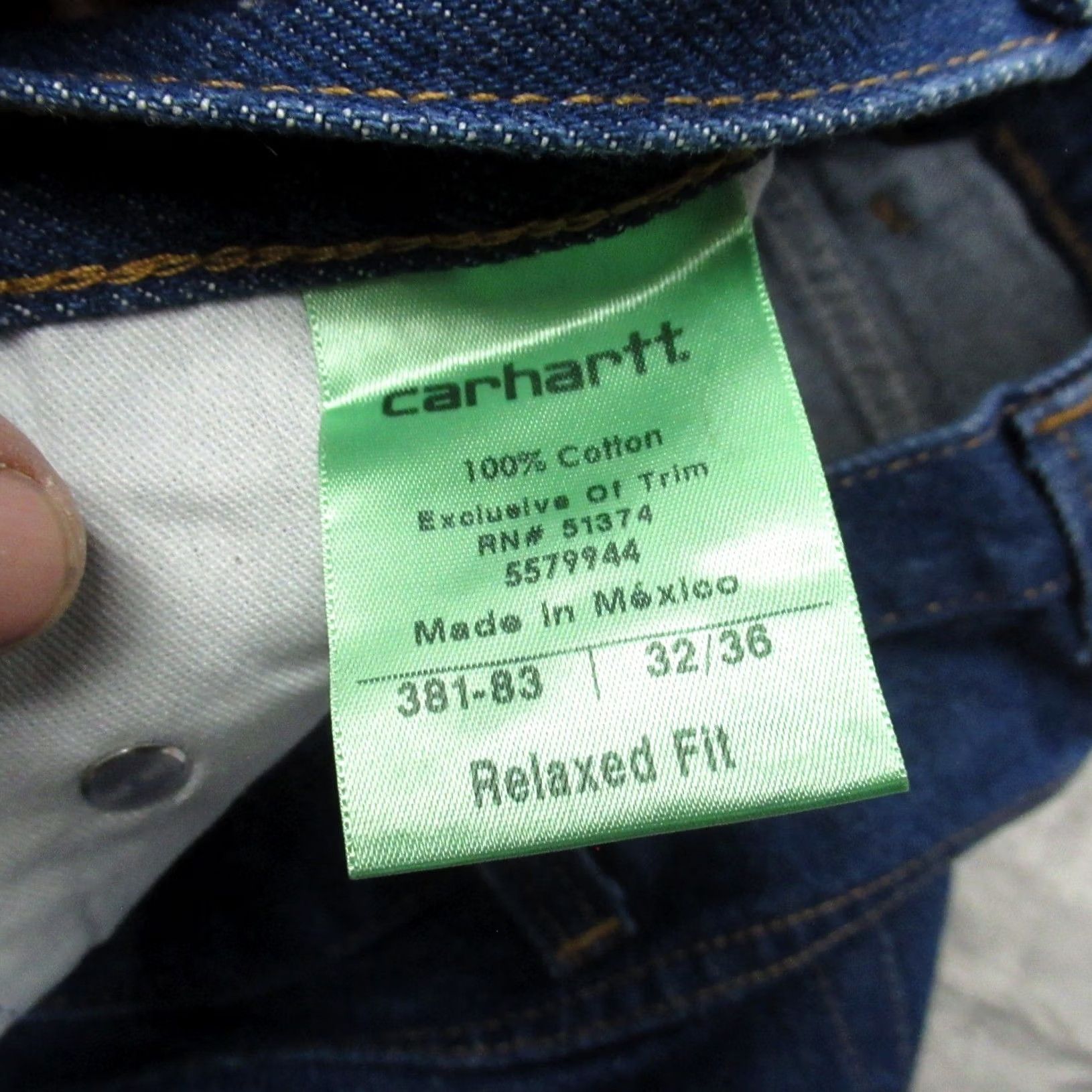 Carhartt Carhartt Jeans Men 32x36 Denim Relaxed Bootcut 5-Pocket solid Blue Cotton Heavy New Size US 32 / EU 48 - 5 Thumbnail