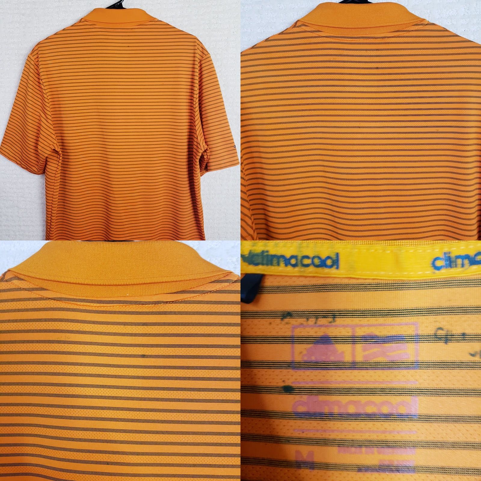 Adidas Adidas Polo Golf Shirt Short Sleeve Orange Striped Climacool M Mens VINTAGE? Size US M / EU 48-50 / 2 - 8 Thumbnail