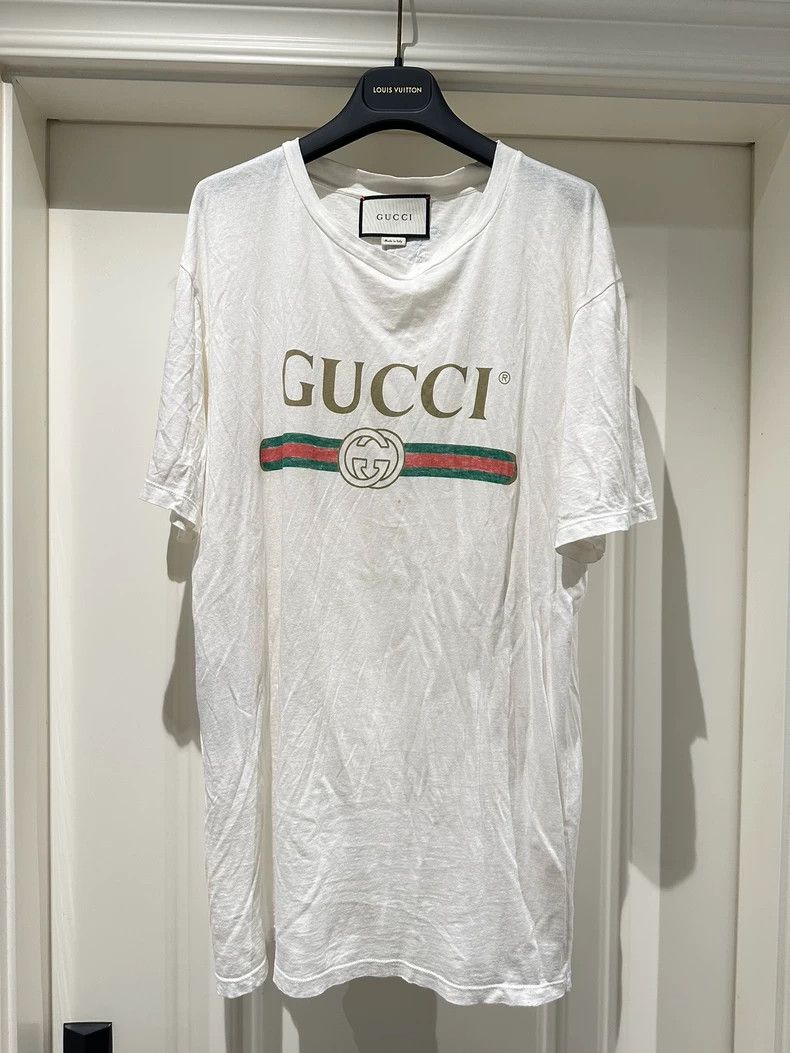 Gucci Gucci Vintage Logo T-Shirt with Floral Embroidery- DMC Size US M / EU 48-50 / 2 - 1 Thumbnail