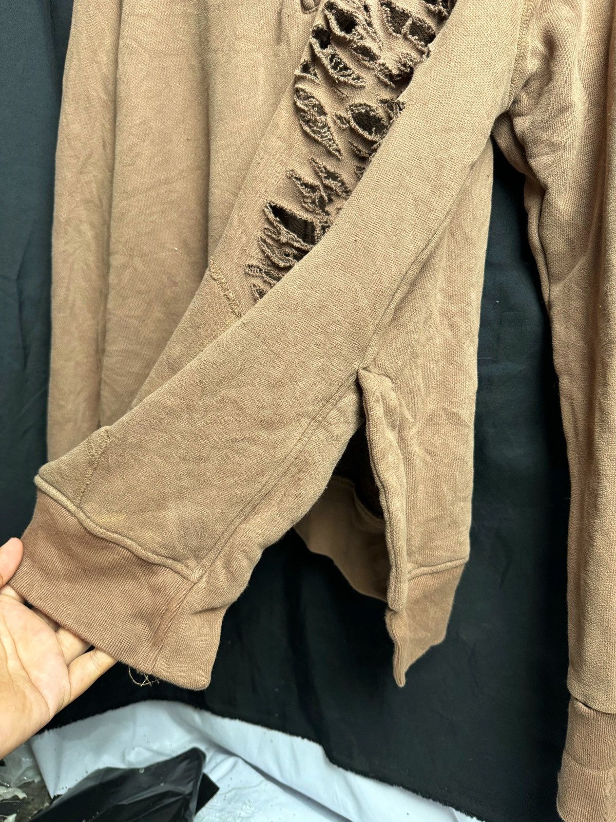 If Six Was Nine × Japanese Brand × Le Grande Bleu (L.G.B.) Distressed Saintpain Brown Hoodie full Zipper Ifsix lgb Size US L / EU 52-54 / 3 - 9 Thumbnail