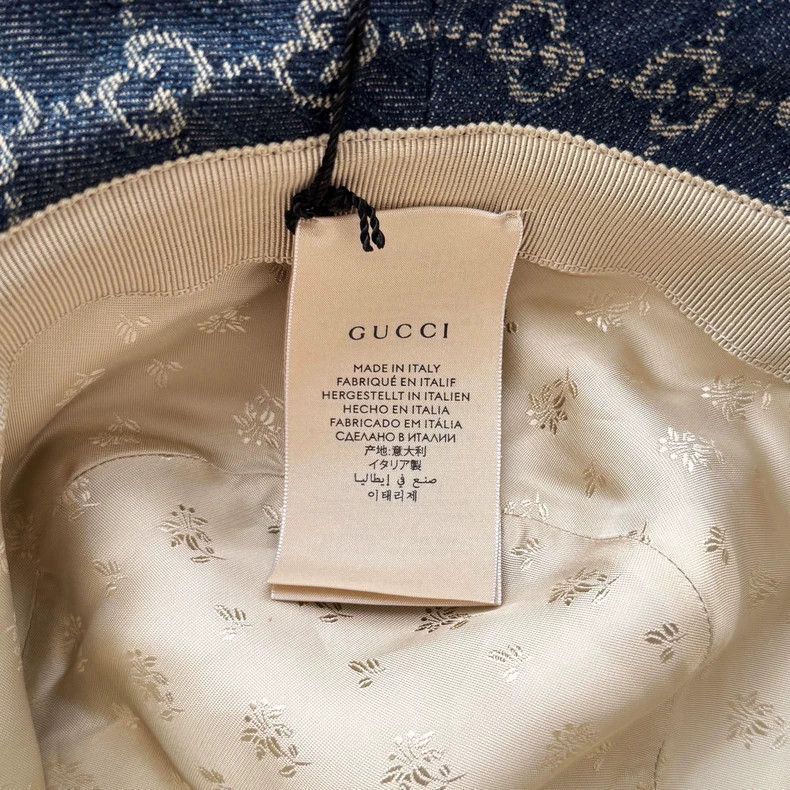 Gucci Gucci SizeL Old flower fabric denim cotton hat Size ONE SIZE - 5 Thumbnail