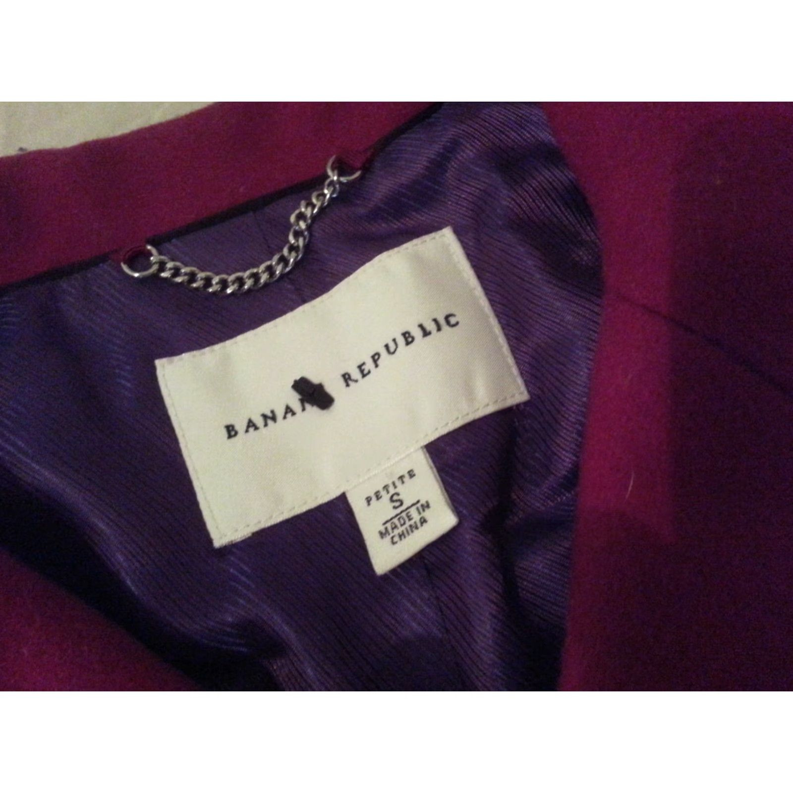 Banana Republic VINTAGE Banana Republic Coat Wool Purple Womens S Small Petite Coat Size S / US 4 / IT 40 - 4 Thumbnail