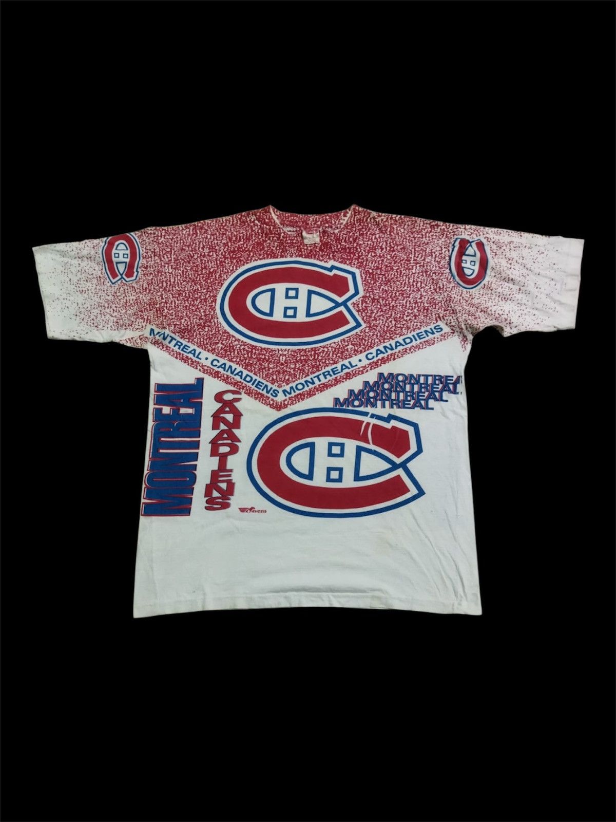 NHL Vintage 90s Montreal Candiens NHL All Over Print Tee Size US XL / EU 56 / 4 - 1 Thumbnail