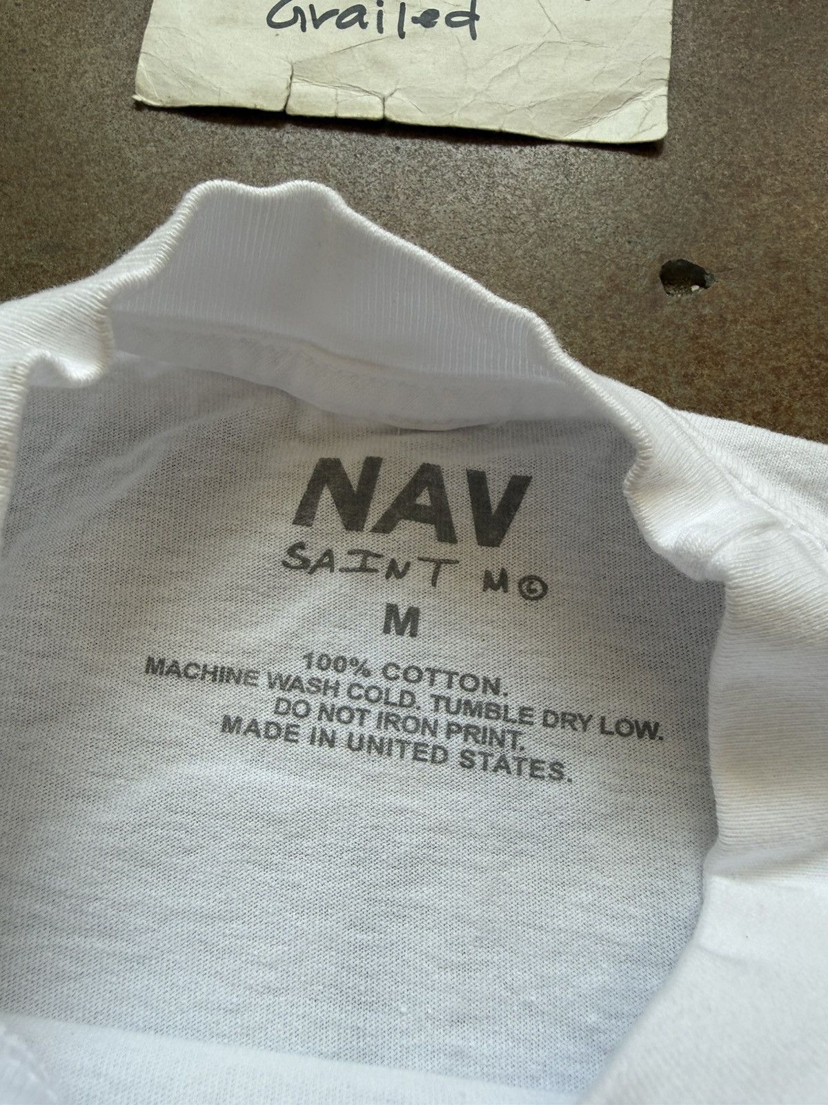 Saint Michael Saint Michael x NAV OMW2 Rexdale Tee White 001 Medium Size US M / EU 48-50 / 2 - 7 Thumbnail