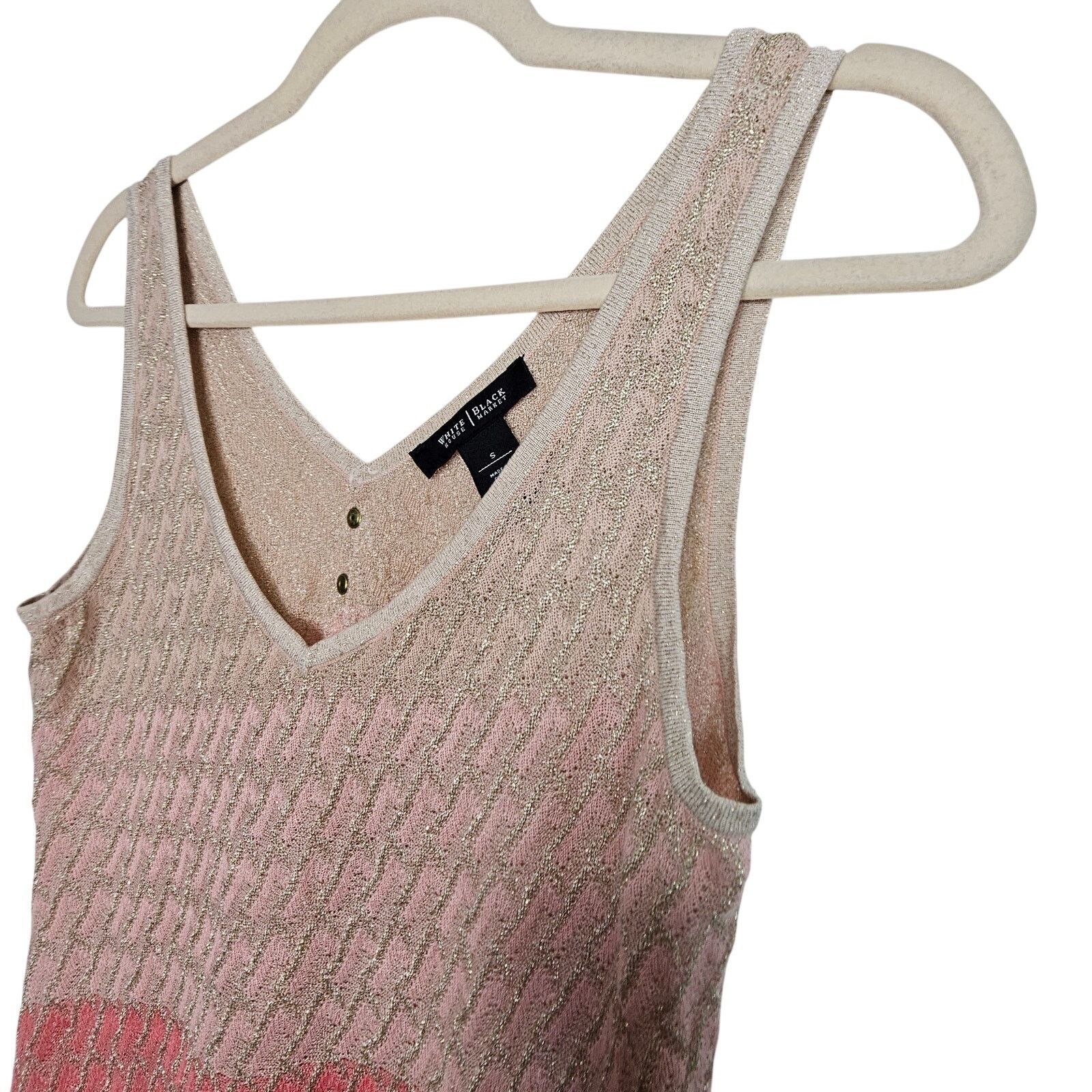 White House Black Market White House Black Market Blouse Tank Top Sweater S Pink Size S / US 4 / IT 40 - 4 Thumbnail