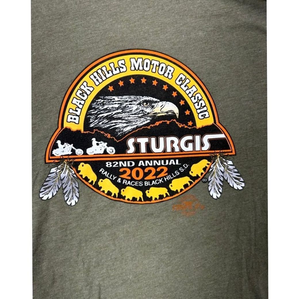 Next Level Nike Shirt Adult XL Green Sturgis Motorcycle Rally Tee Next Level Apparel Men Size US XL / EU 56 / 4 - 6 Thumbnail