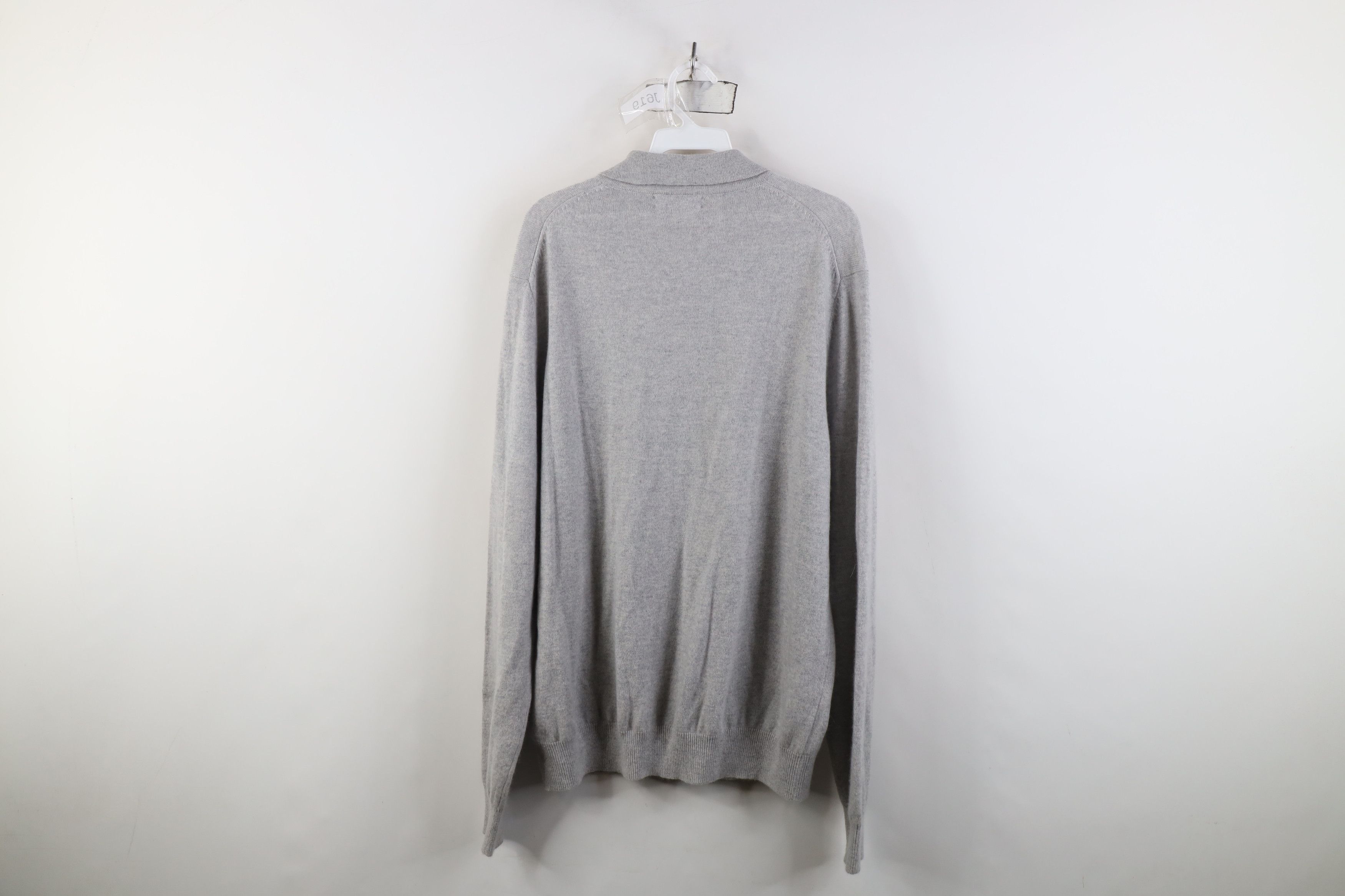 Lands' End Vintage 90s Lands End Cashmere Knit Collared Sweater Gray Size US L / EU 52-54 / 3 - 11 Thumbnail