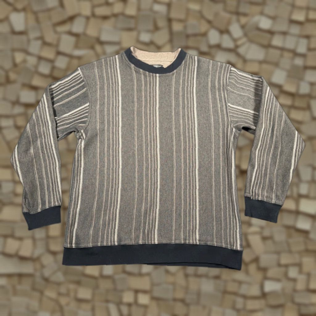 Doublet VINTAGE Knights Sportswear Sweater Adult LARGE Brown Striped Double Collar Y2K Size US L / EU 52-54 / 3 - 1 Thumbnail