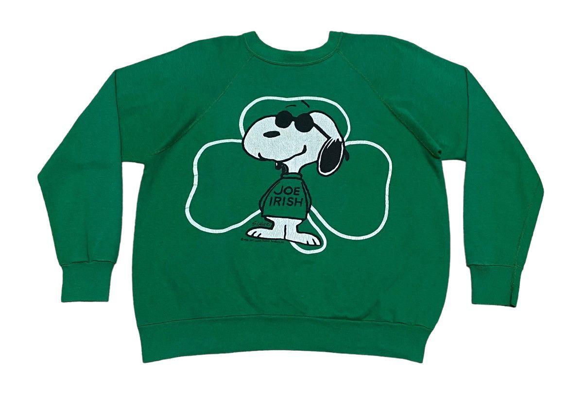 Peanuts × Vintage Vintage Peanut Snoopy Joe Irish Sweatshirt 1990a Size US L / EU 52-54 / 3 - 1 Thumbnail