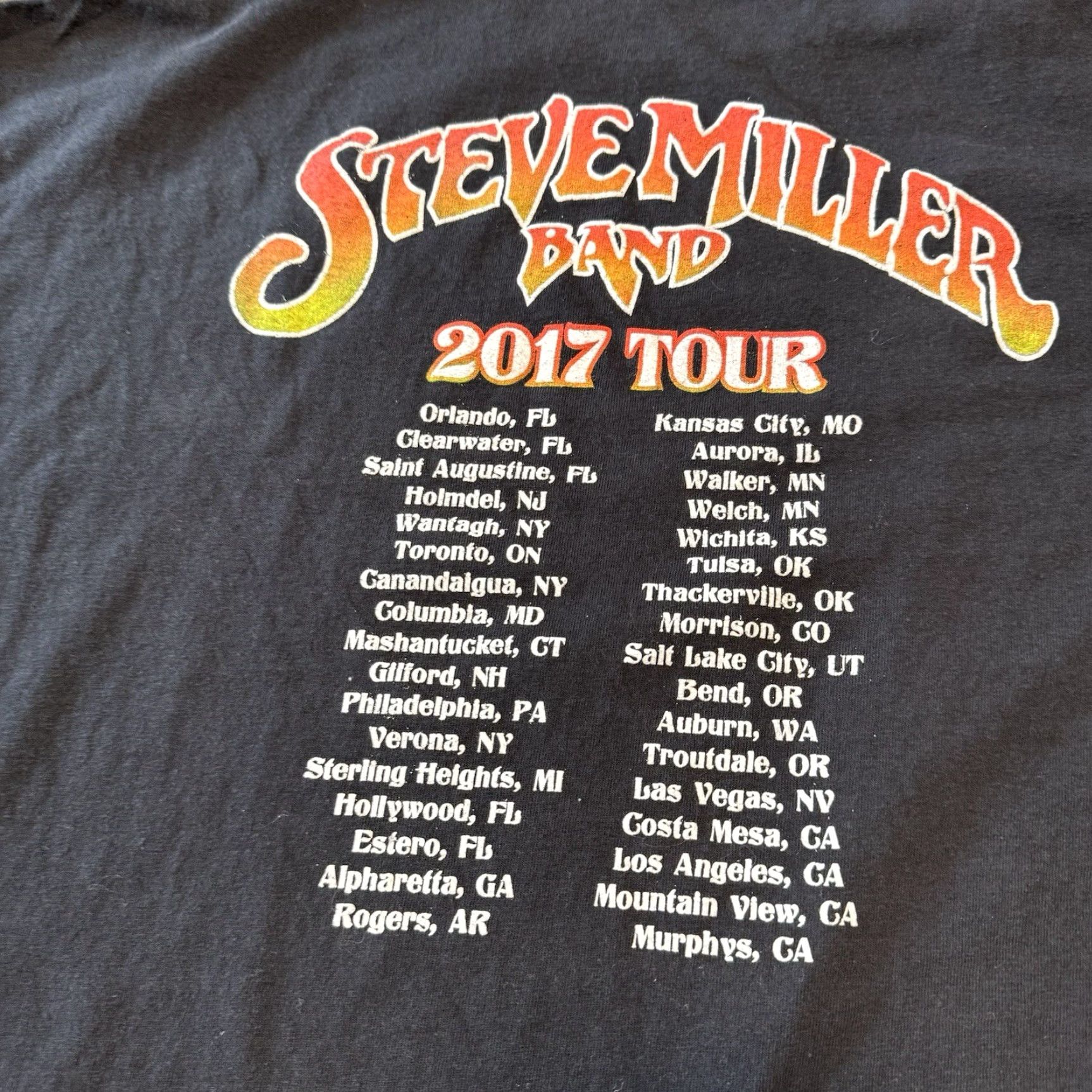 Vintage Steve Miller Band T Shirt Men's 3XL Black Concert Tour 2017 Double Sided Size US XXL / EU 58 / 5 - 7 Thumbnail