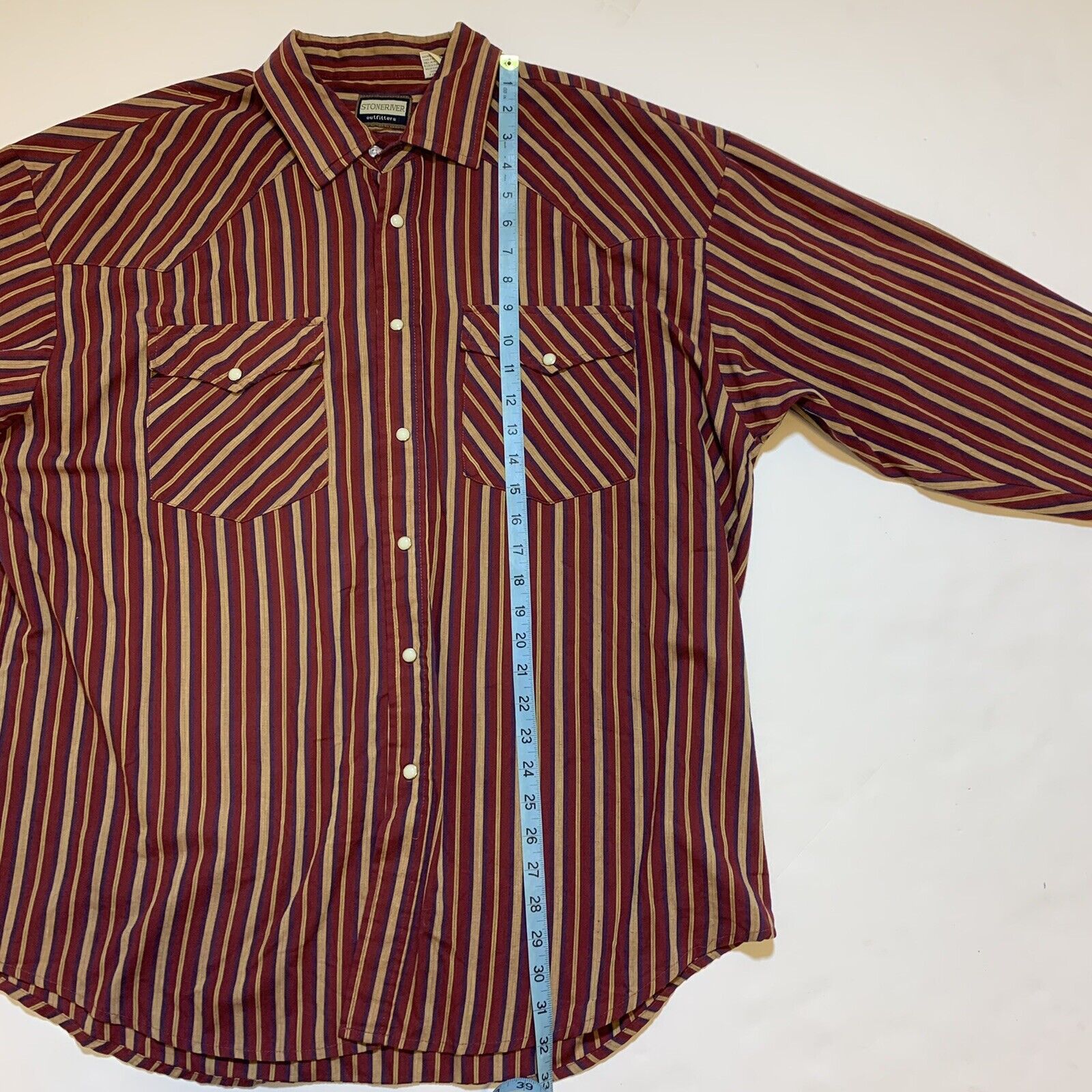 Vintage Stoneriver Outfitters Striped Pearl Snap Western Shirt Size US XL / EU 56 / 4 - 6 Thumbnail