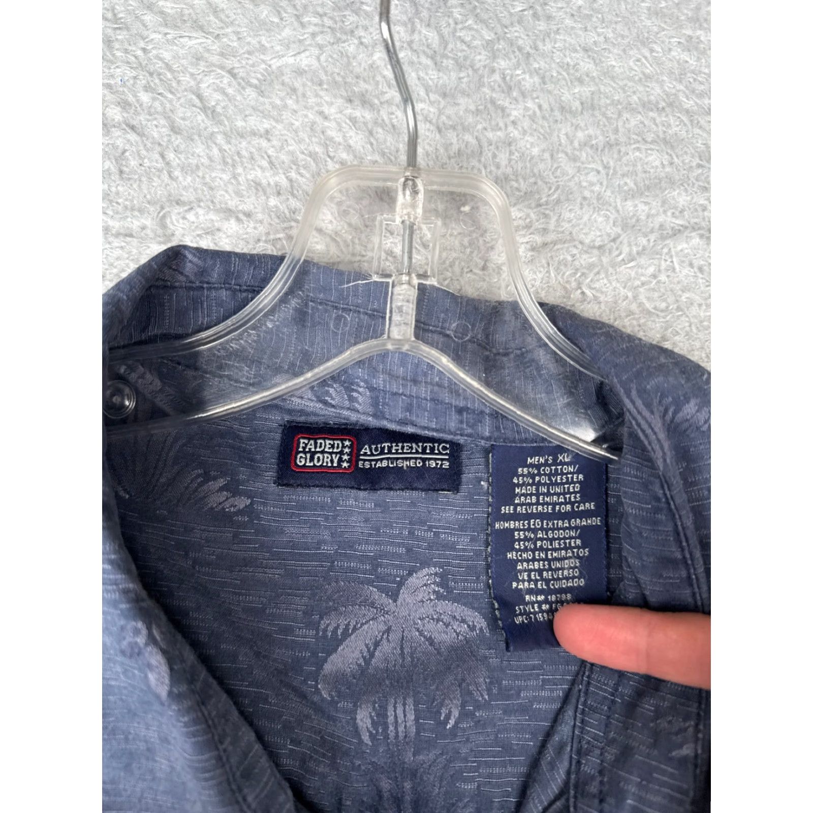 Faded Glory Faded Glory Shirt Men XL Beige Palm Tree Hawaiian Pocket Aloha Beach Vacation Resort Floral Size US XL / EU 56 / 4 - 7 Thumbnail