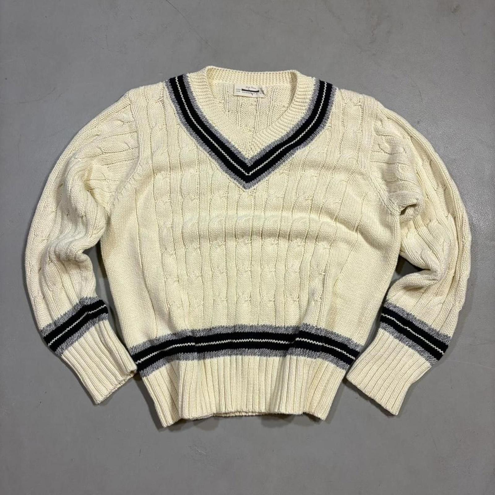 Other Vintage Heavyweight Knit Cricket Sweater ~ 100% Peru Cotton Size US XL / EU 56 / 4 - 2 Thumbnail