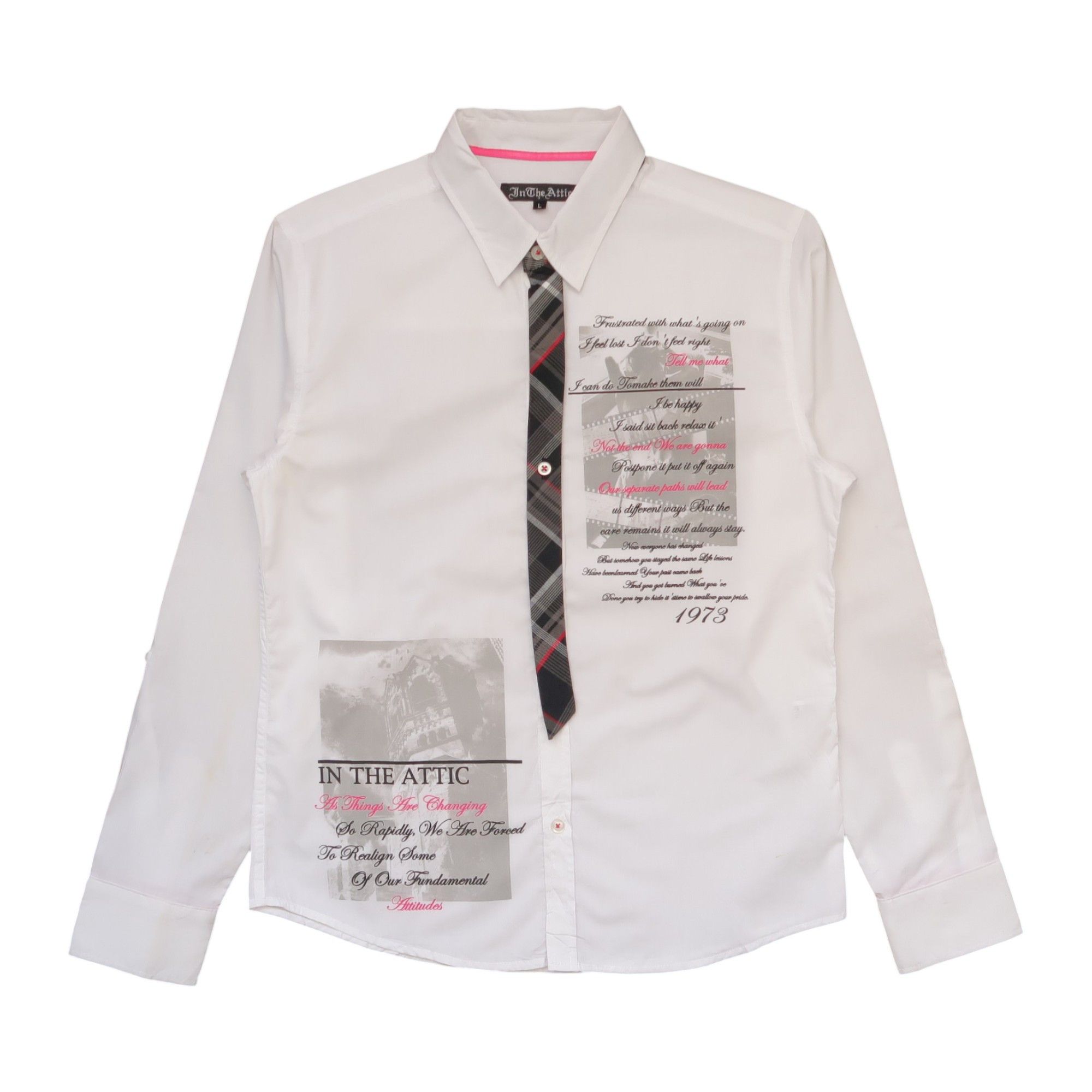 Japanese Brand 1990s If Six Was Nine In The Attic Punk Poem Shirt Tie Size US M / EU 48-50 / 2 - 1 Thumbnail