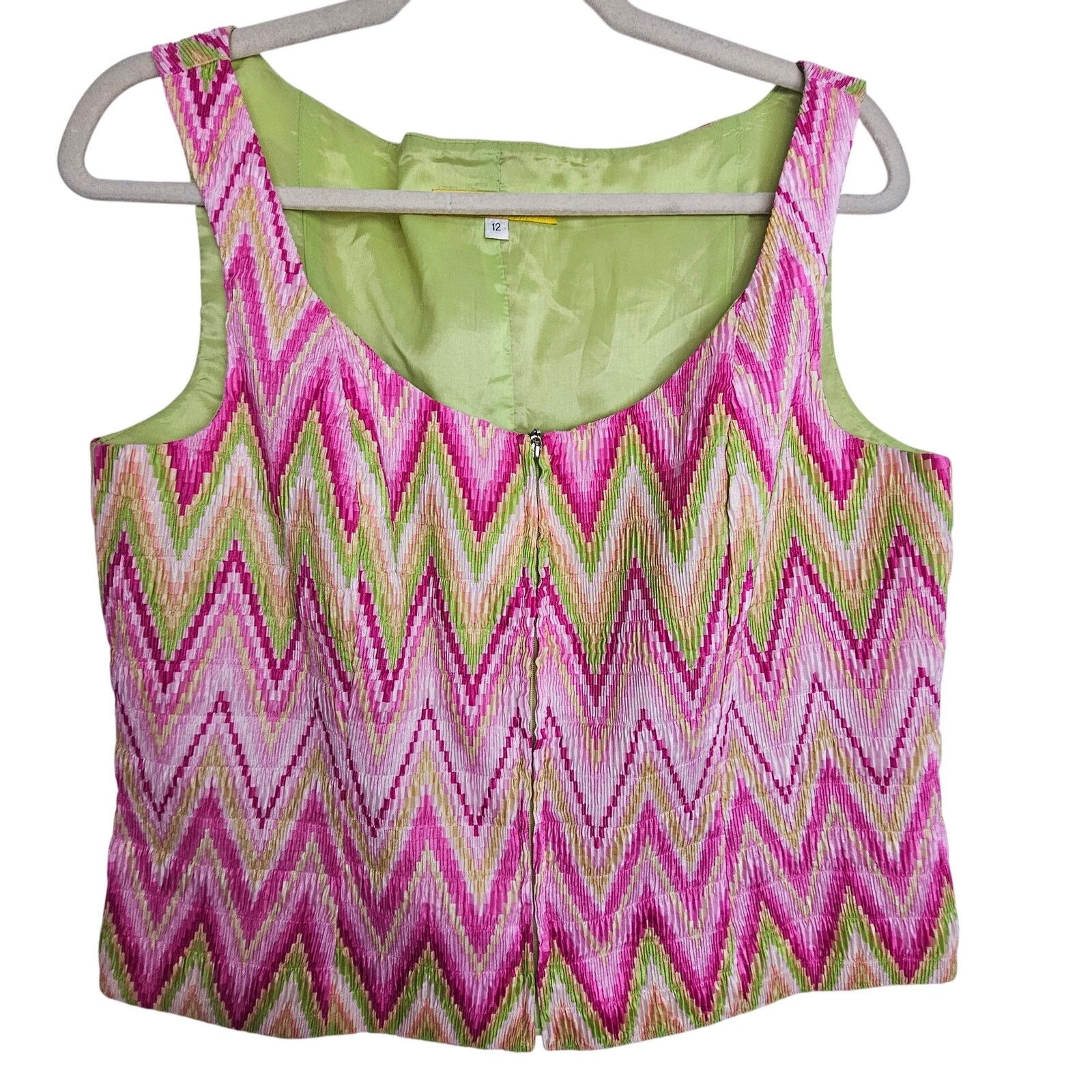 Florence Tricot Flores & Flores Womens Crop Top Size 12 Zig Zag Y2K Full Zip Size XL / US 12-14 / IT 48-50 - 1 Thumbnail