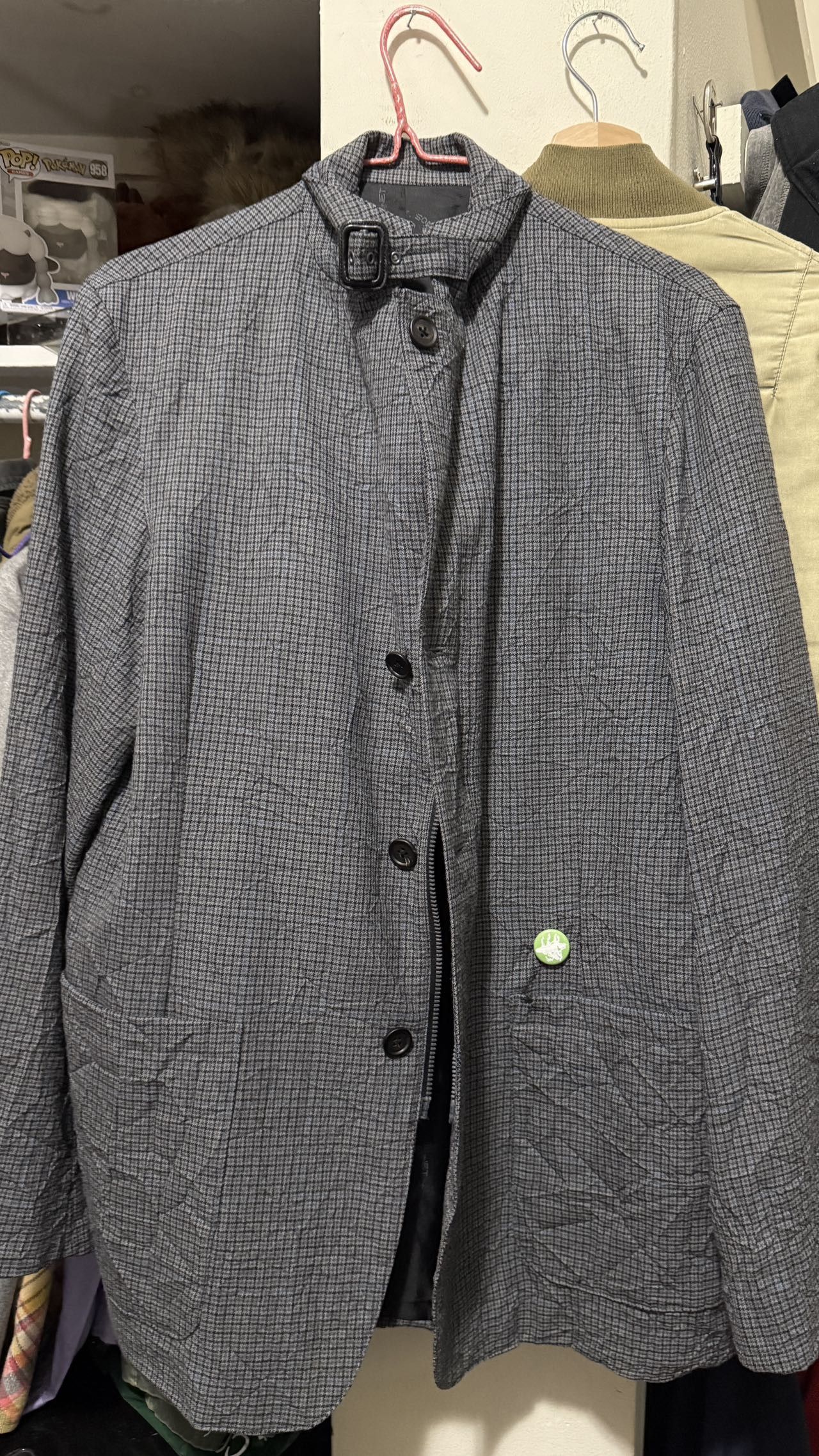 Sophnet. × uniform experiment Sophnet wool ISSEY-Wrinkled effect riri Zipper 3B Jacket L Size 38R - 4 Thumbnail