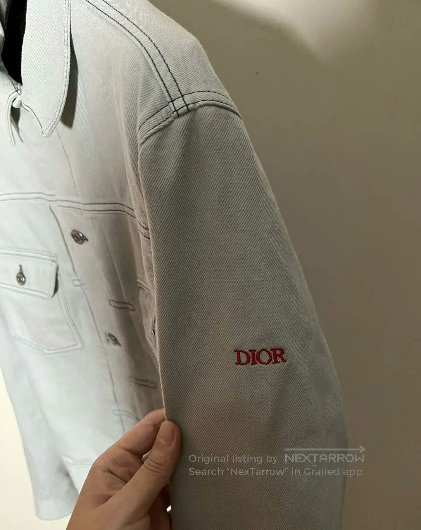 Dior gray-blue tiger embroidered jacket by Dior. Size US L / EU 52-54 / 3 - 3 Thumbnail