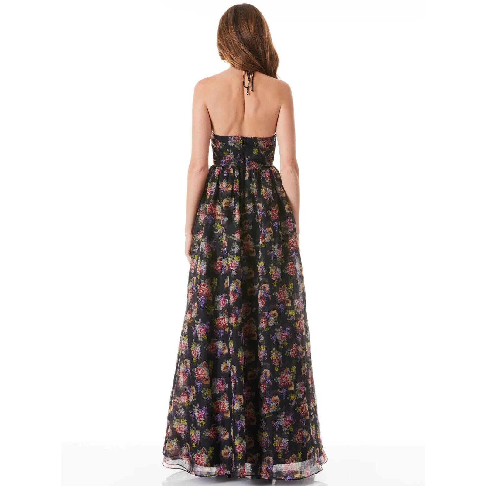 Alice + Olivia ALICE & OLIVIA SAORI BLACK HALTER 100% SILK GOWN DRESS SZ 12 Size XL / US 12-14 / IT 48-50 - 4 Thumbnail