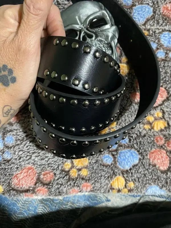 Leather Skull Buckle PU Leather Belt Size ONE SIZE - 2 Thumbnail