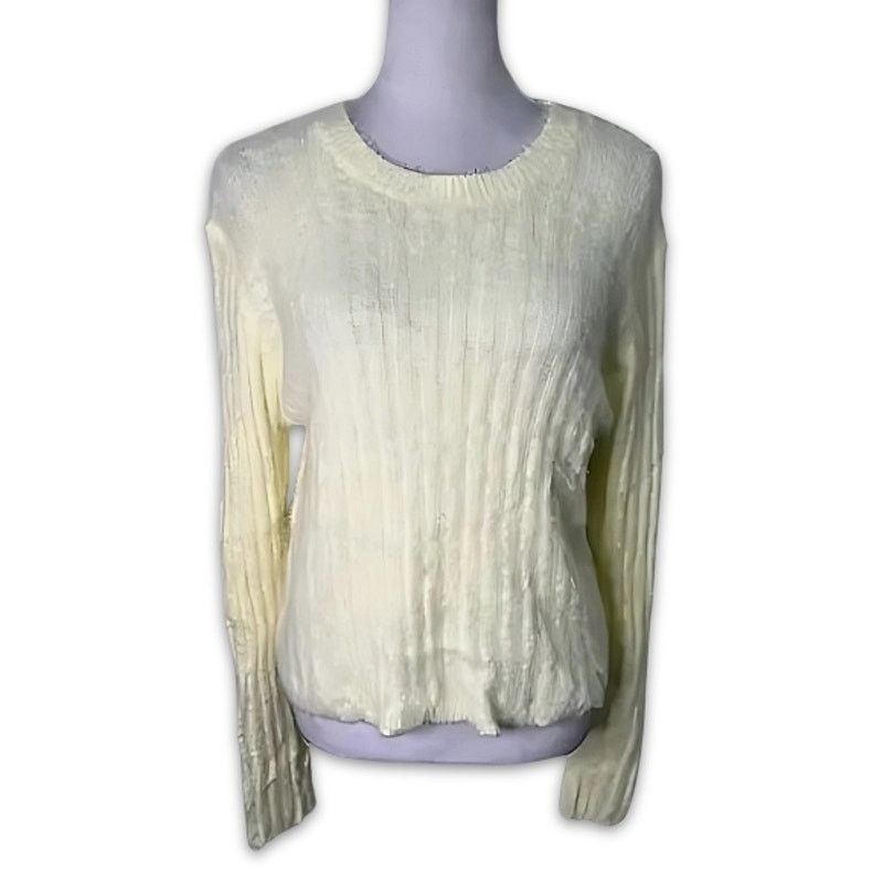 Other Cotton Emporium Fuzzy Sweater Long Sleeve Butter Yellow L Size L / US 10 / IT 46 - 1 Thumbnail