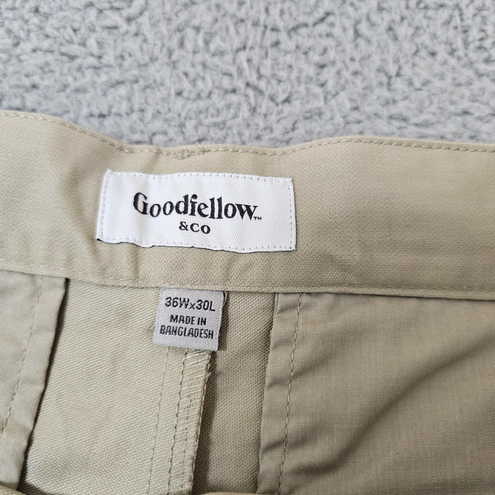 Vintage Goodfellow & Co Pants Mens 36x28 Khaki Slim Chino Flat Front Stretch Pocket Tapered Modern Casual Business Mens Size US 36 / EU 52 - 3 Thumbnail