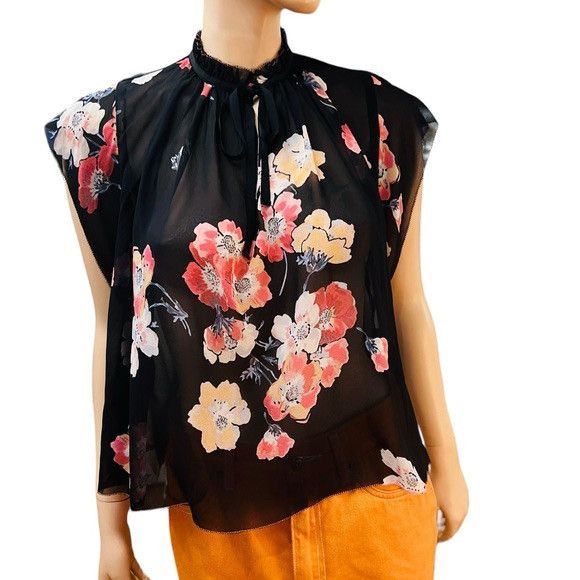 Ulla Johnson Ulla Johnson 100% silk floral print blouse Size M / US 6-8 / IT 42-44 - 2 Thumbnail