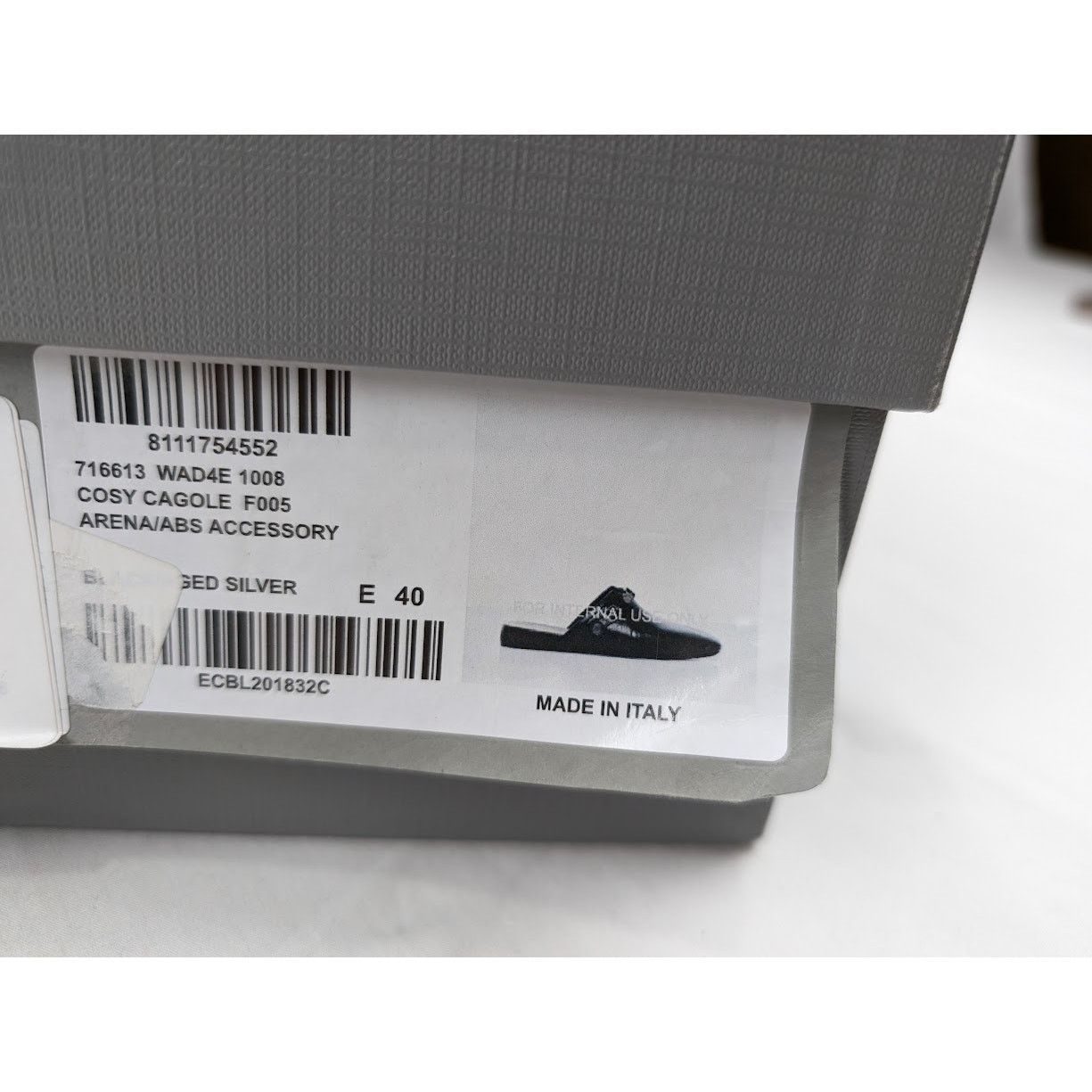 Balenciaga o1rshd1 Cosy Cagole F005 Arena Mules in Black/Aged Silver Size US 7 / EU 40 - 20 Thumbnail