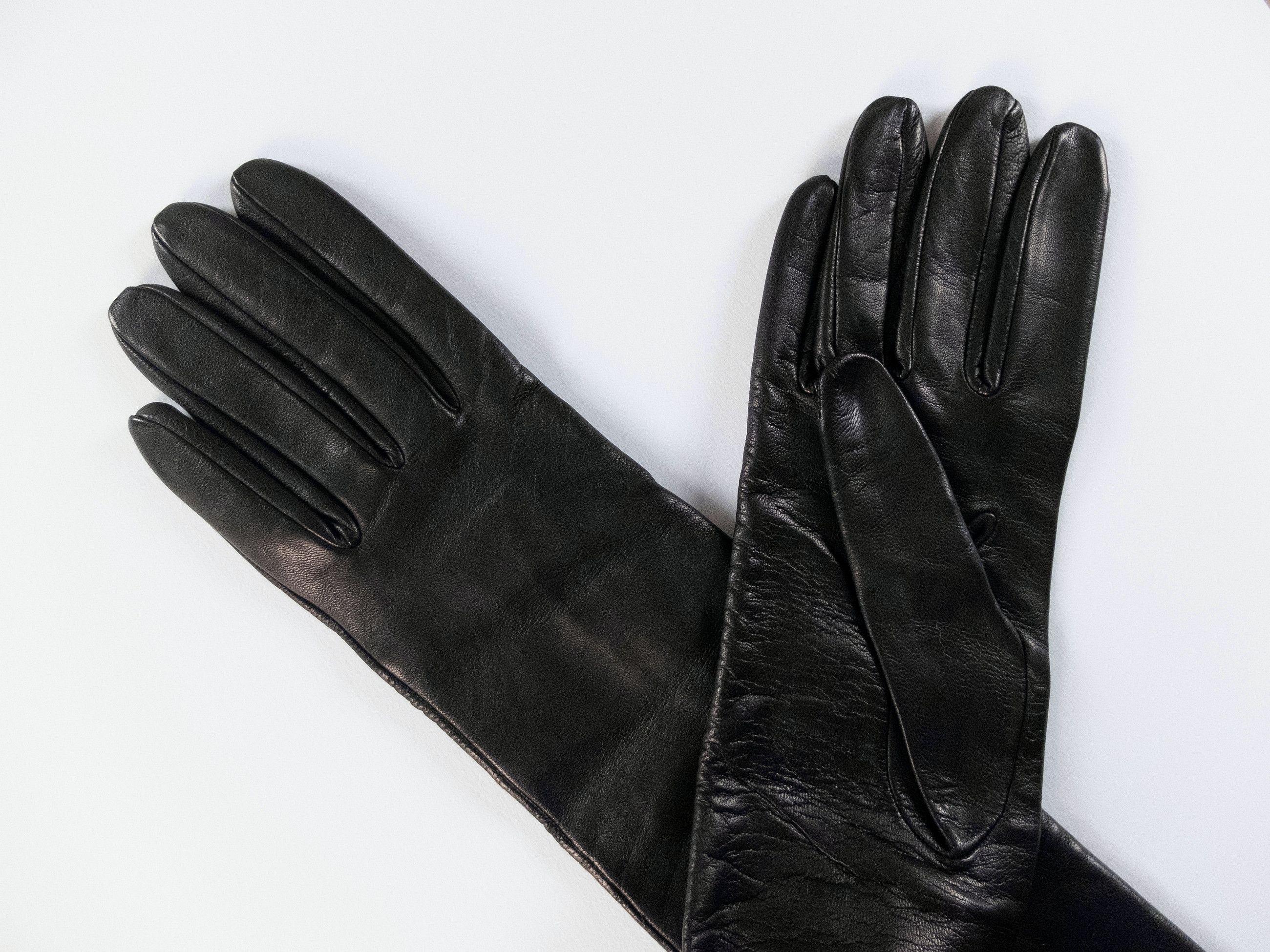 Bottega Veneta BOTTEGA VENETA black soft nappa leather midi gloves Medium q Size ONE SIZE - 6 Thumbnail