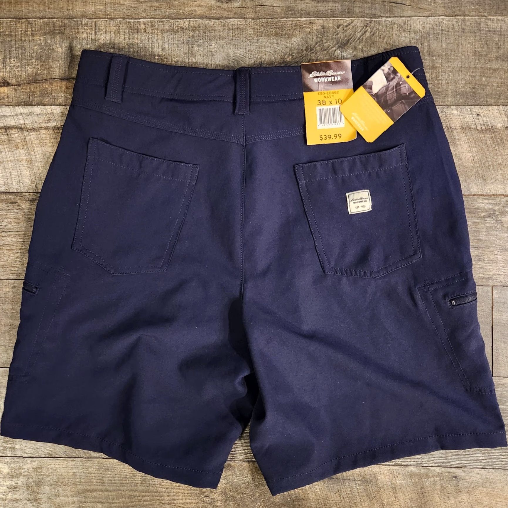 Eddie Bauer Eddie Bauer Mens 38 10" Work Shorts Stretch Water Repel Navy Navy Blue Pockets Cotton Polyester Satin? Size US 38 / EU 54 - 5 Thumbnail