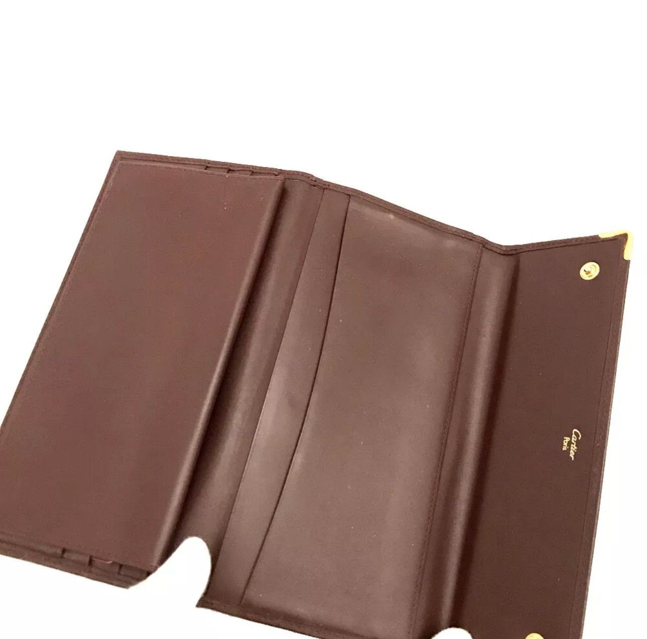 Cartier Vintage Cartier Leather Trifold Wallet Bordeaux Size ONE SIZE - 4 Thumbnail
