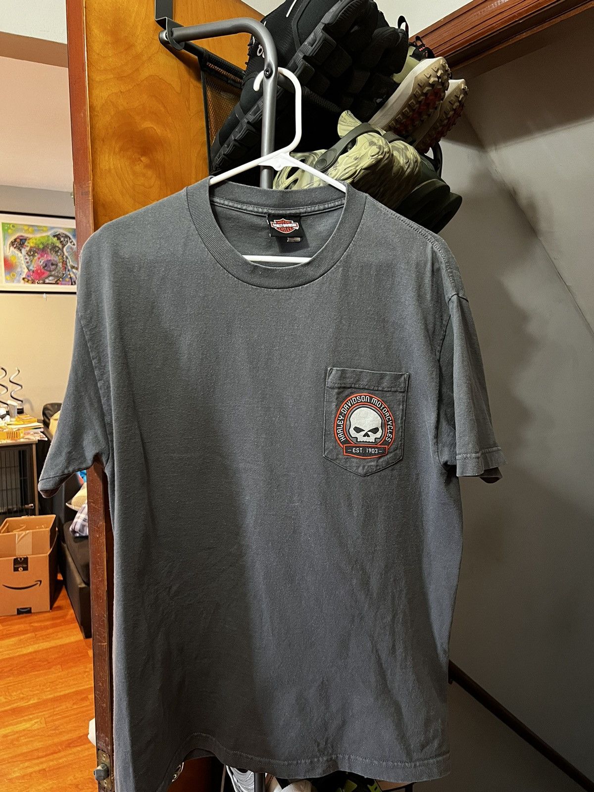 Harley Davidson × Vintage Harley Davidson T-Shirt Long Branch, NJ Size US L / EU 52-54 / 3 - 1 Thumbnail
