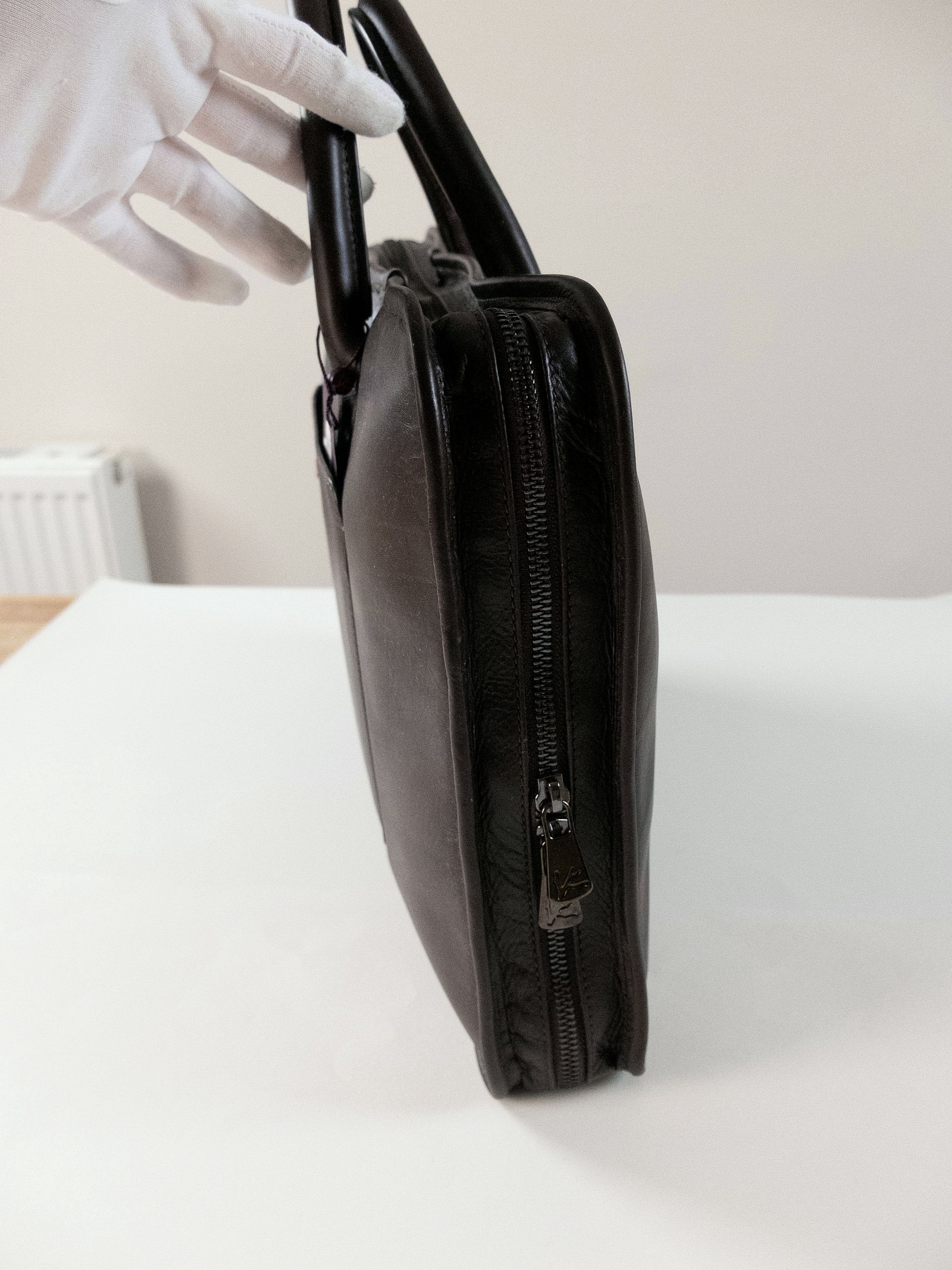 Isaia ISAIA Napoli dark brown leather briefcase bag authentic Size ONE SIZE - 6 Thumbnail