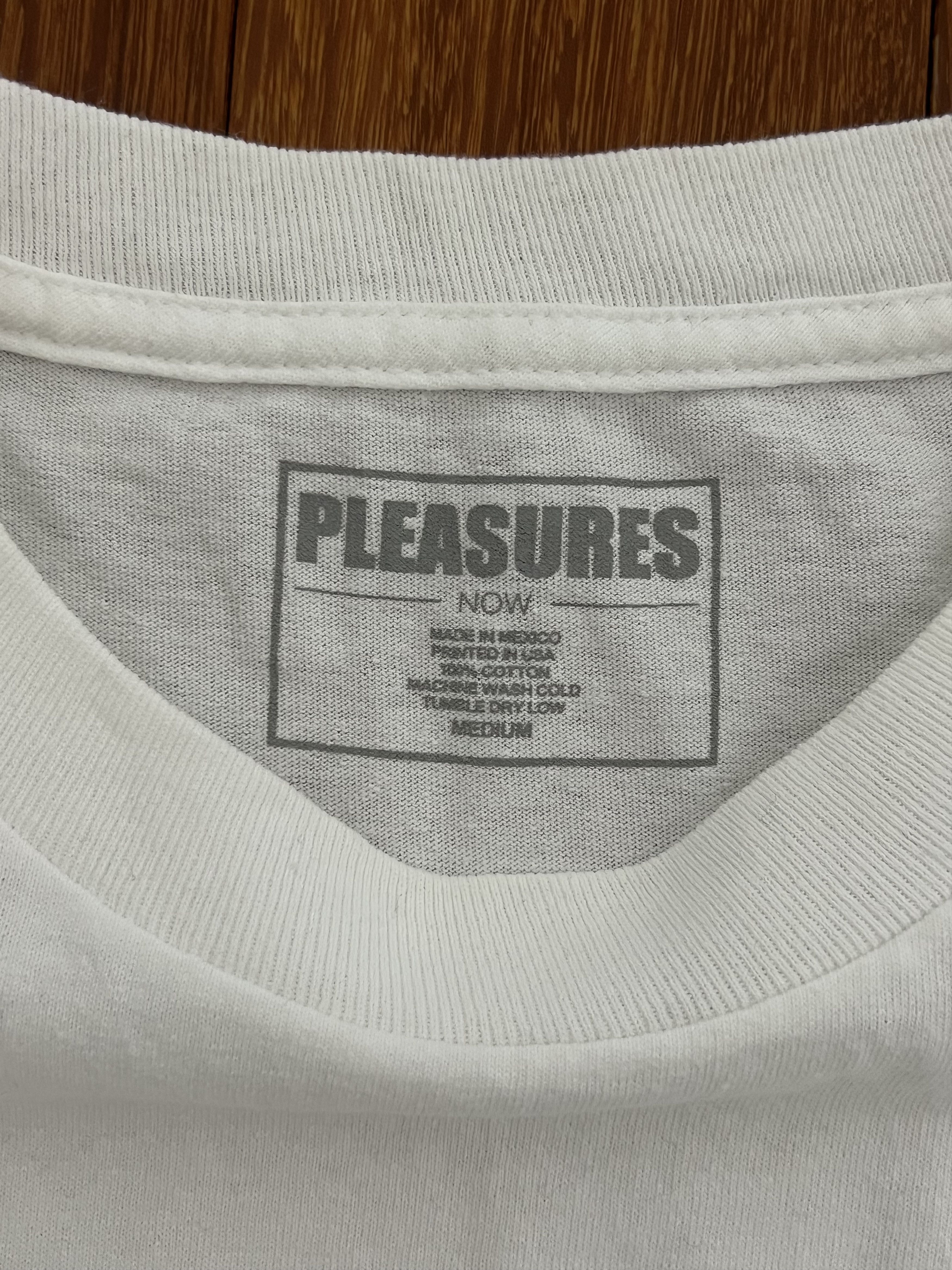 Pleasures 💚 Pleasures Embroidered Core Logo White Tee Medium Size US M / EU 48-50 / 2 - 4 Thumbnail