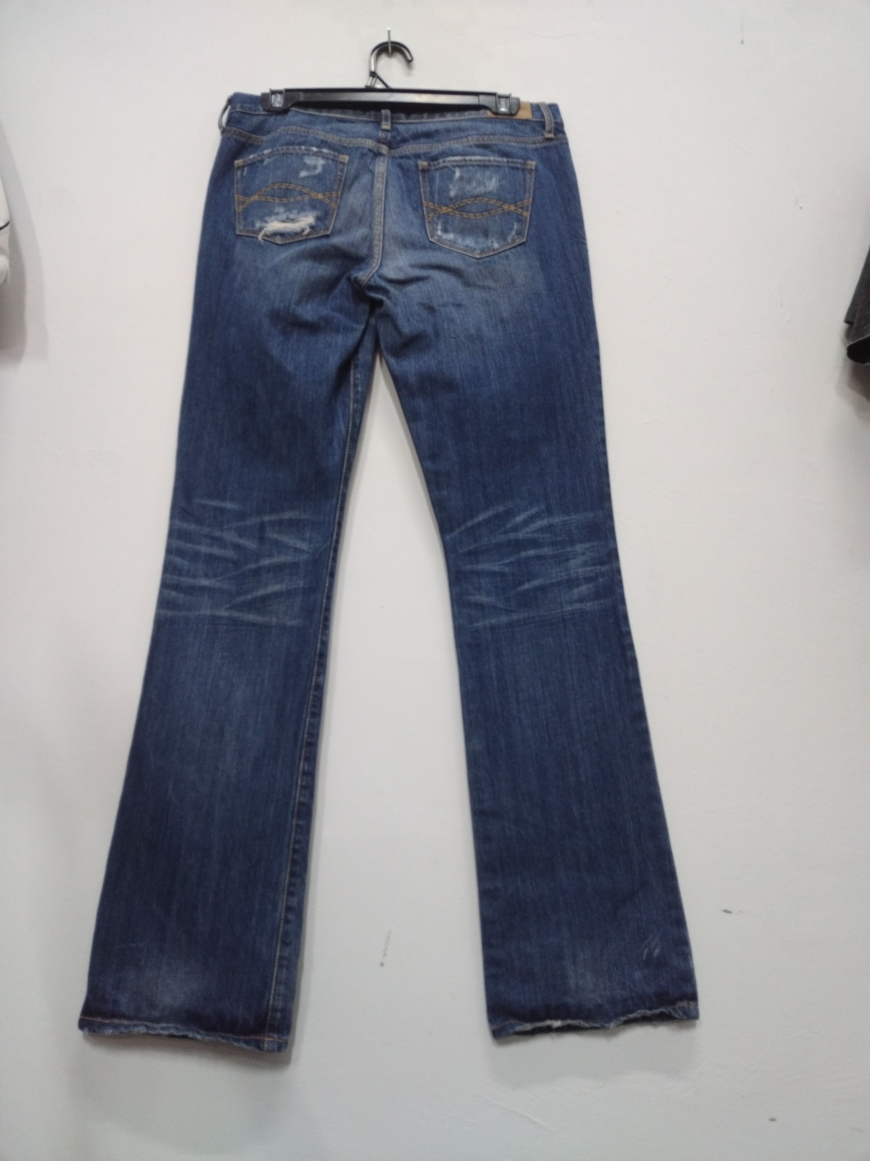 Abercrombie & Fitch × Le Grande Bleu (L.G.B.) × Vintage 💥FLARE💥ABERCROMBIE&FITCH DISTRESSED JEANS Size 32" / US 10 / IT 46 - 3 Thumbnail