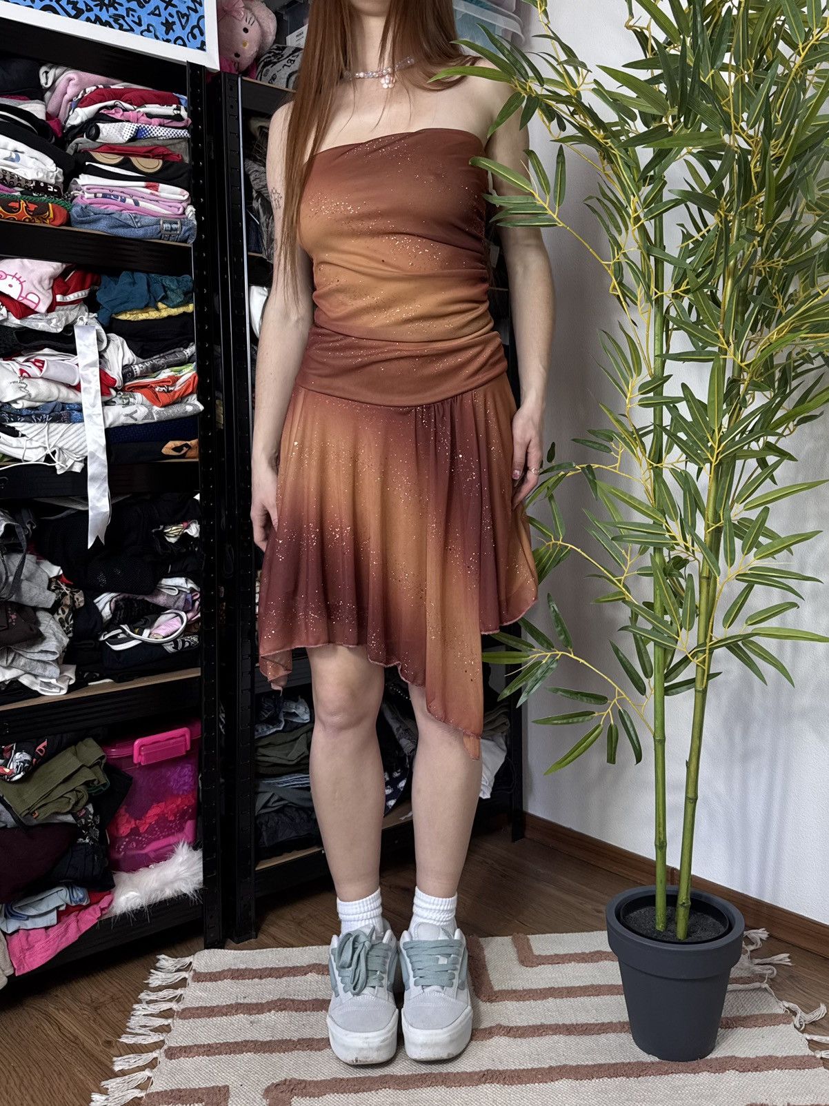 Vintage VINTAGE BANDO ON SHOULDERS 2000s FAIRY STYLE MINI DRESS Size S / US 4 / IT 40 - 3 Thumbnail