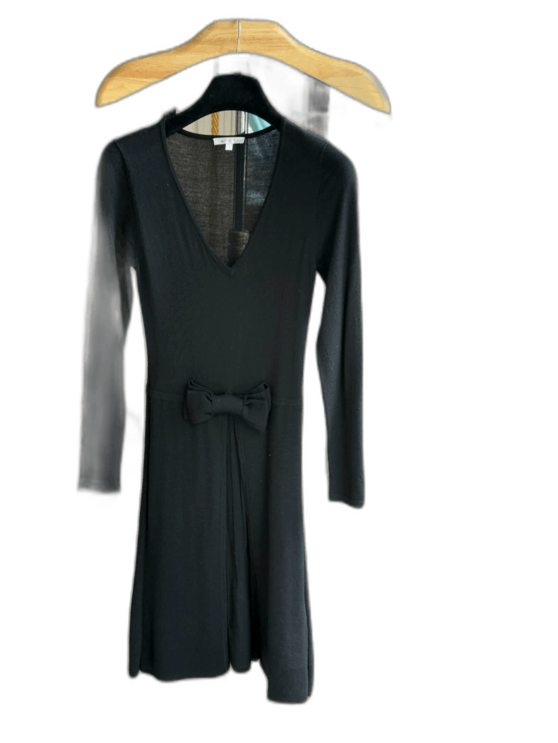 Celine Black Wool Dress with Bow Detail Size 32" / US 10 / IT 46 - 1 Thumbnail