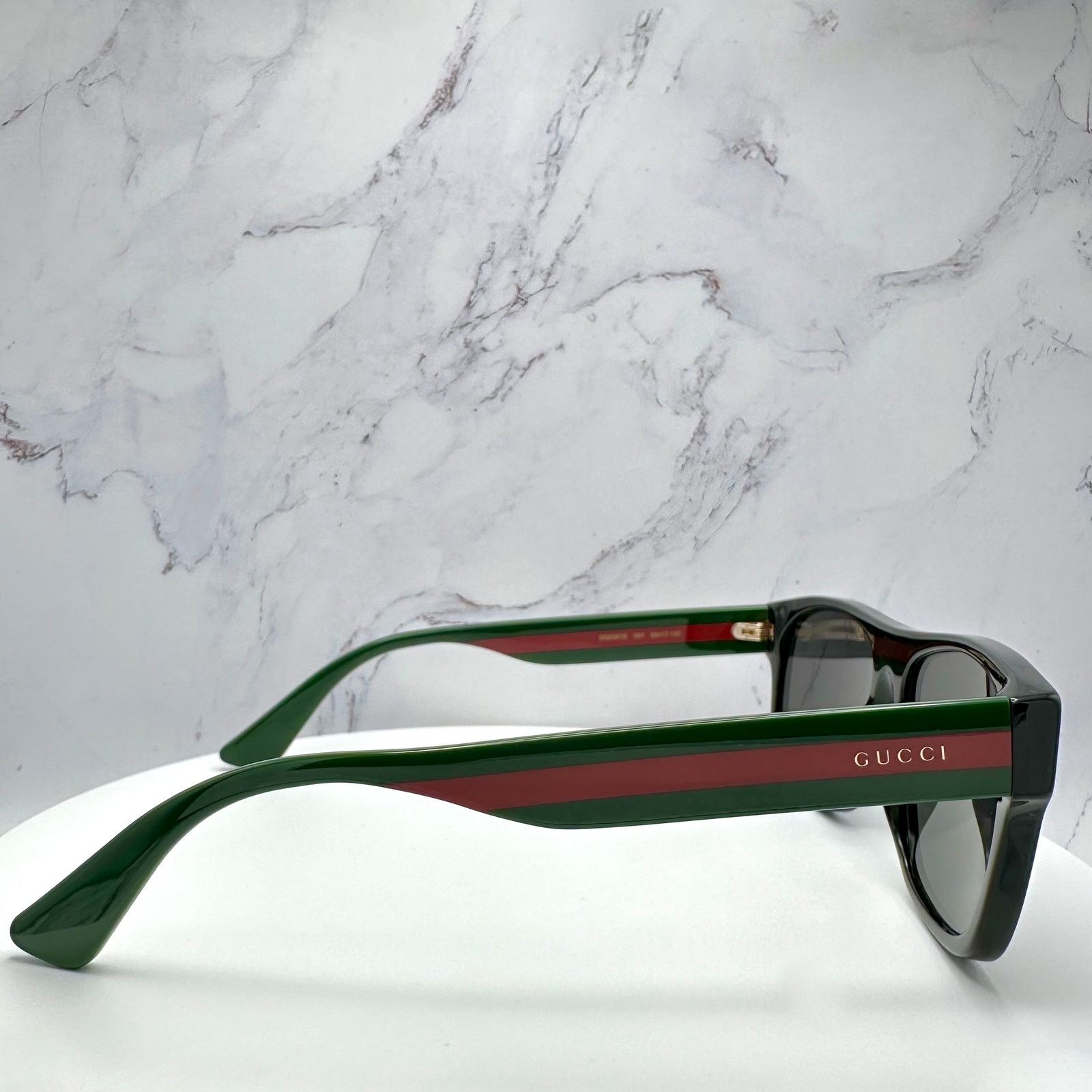 Gucci New Gucci Sunglasses Polarized Black Square Red Green Web Size ONE SIZE - 5 Thumbnail