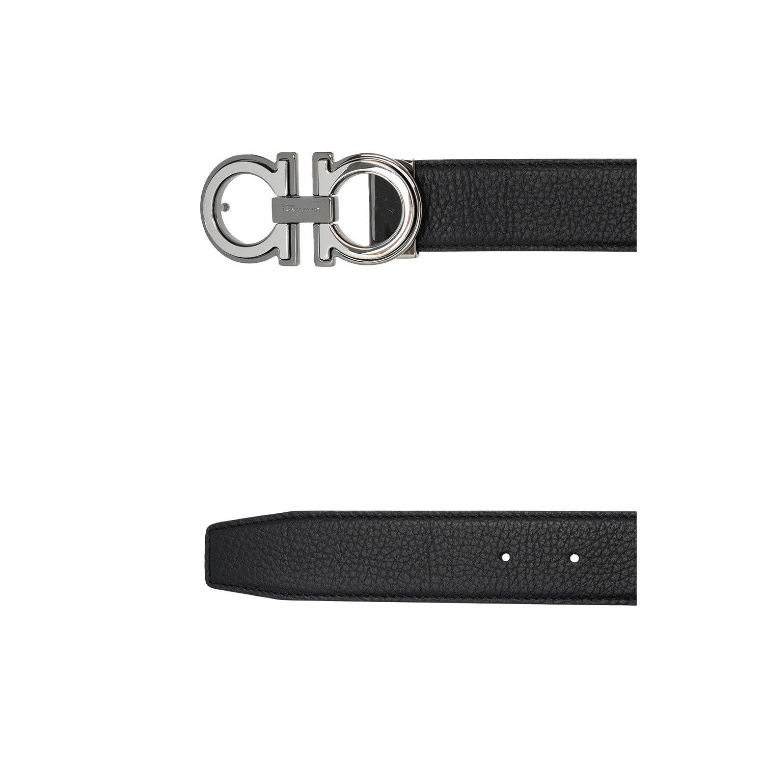 Salvatore Ferragamo FERRAGAMO Black Double Adjustable Reversible Monogram Belt N Size ONE SIZE - 3 Thumbnail