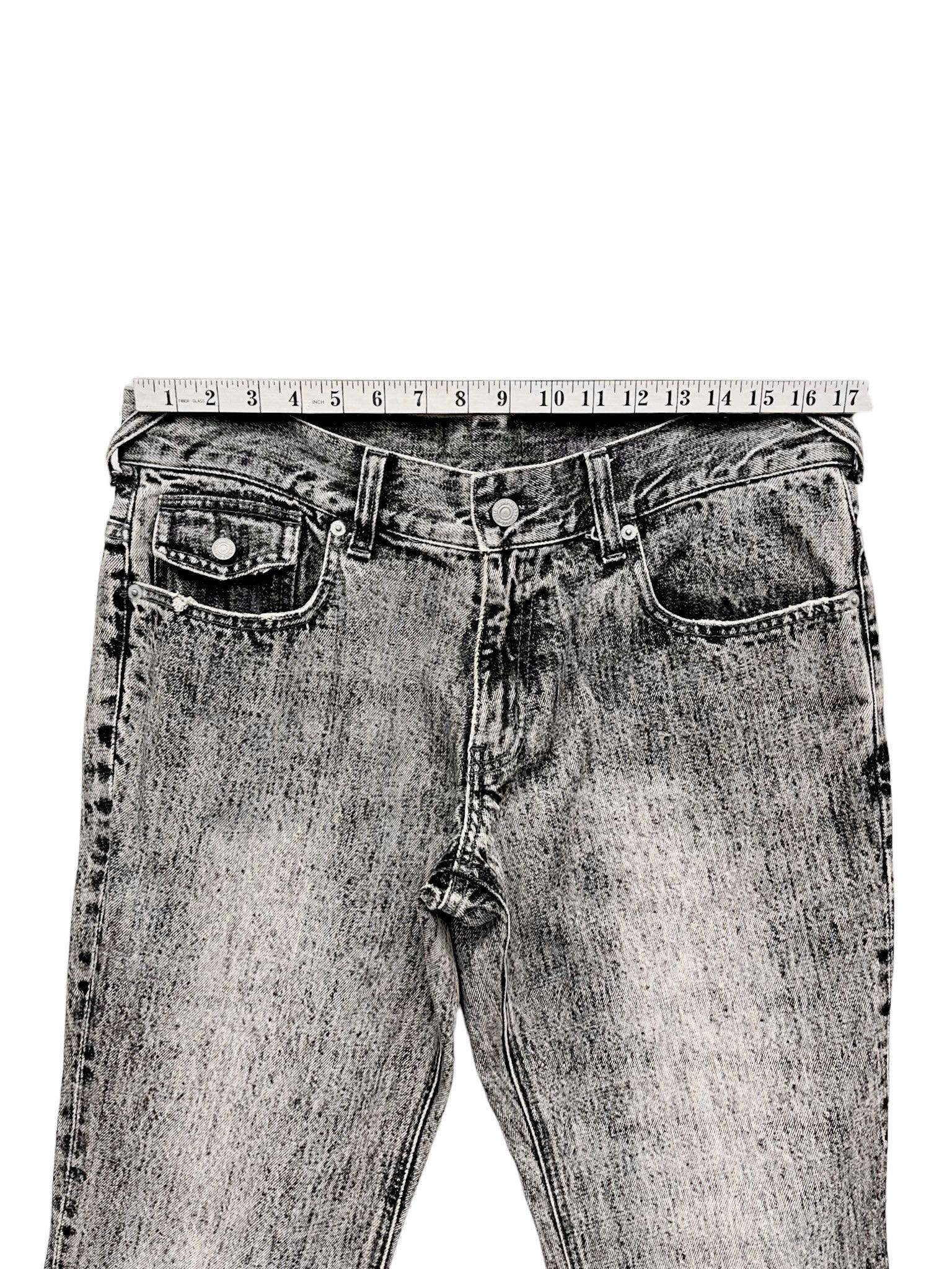 Japanese Brand 🔥FYE🔥Vintage DAILY NEWS Retro Punk Acid Wash Denim FLARED Size US 34 / EU 50 - 11 Thumbnail