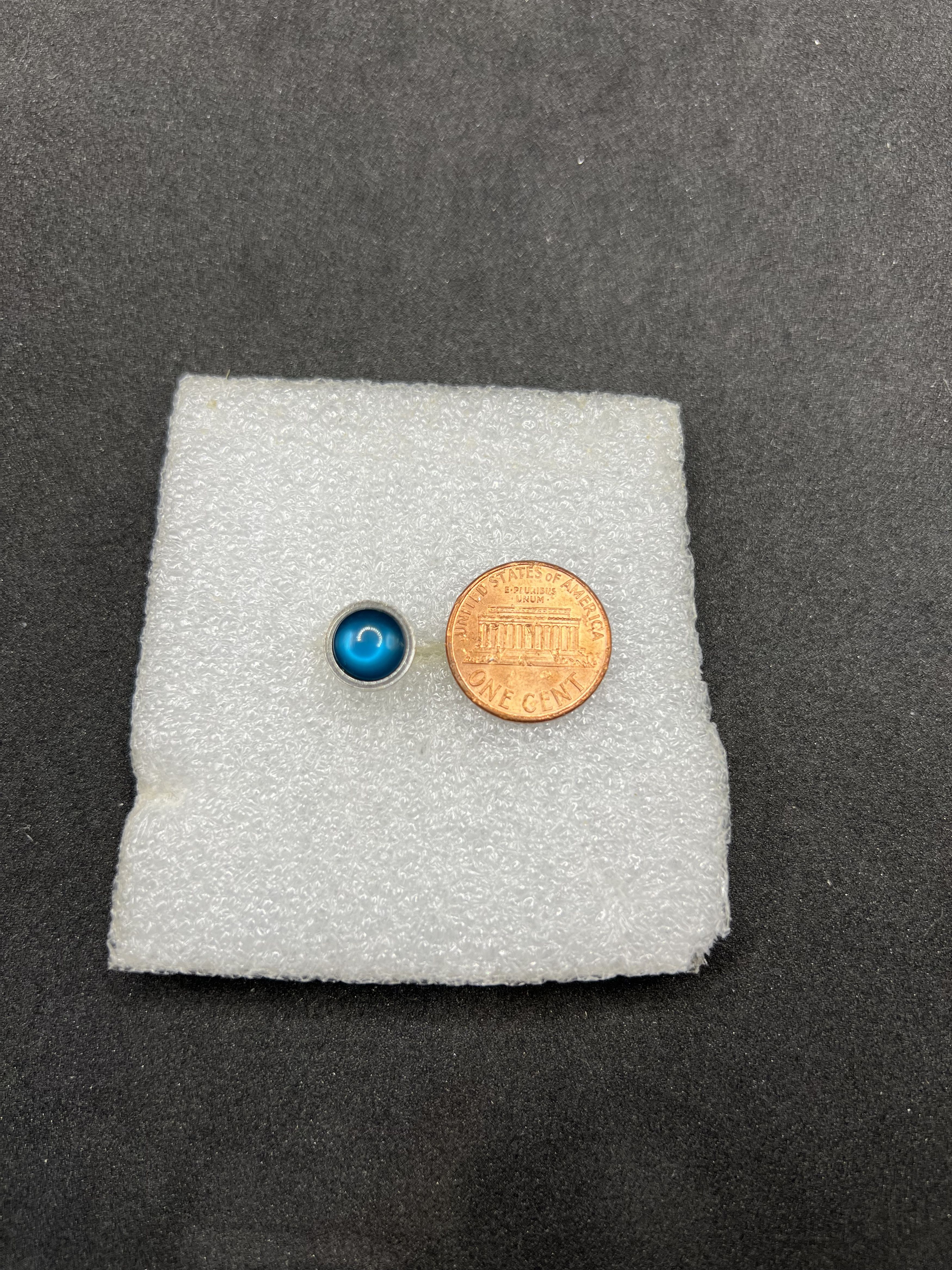 Handmade Marble Blue Crystal Stainless Steel Stud Earrings Size ONE SIZE - 2 Thumbnail