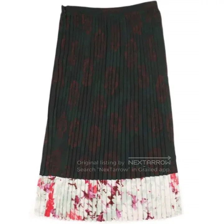 Dries Van Noten Dries Van Noten Floral Pleated Midi Skirt Size 33" - 2 Thumbnail
