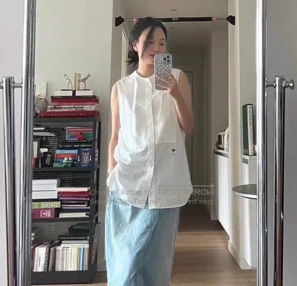 Dior Dior White bee embroidered cotton irregular sleeveless shi Size XS / US 0-2 / IT 36-38 - 7 Thumbnail