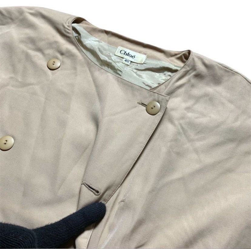 Chloe VTG 90s CHLOE BLAZER BEIGE DOUBLE BUTTON Size S / US 4 / IT 40 - 5 Thumbnail