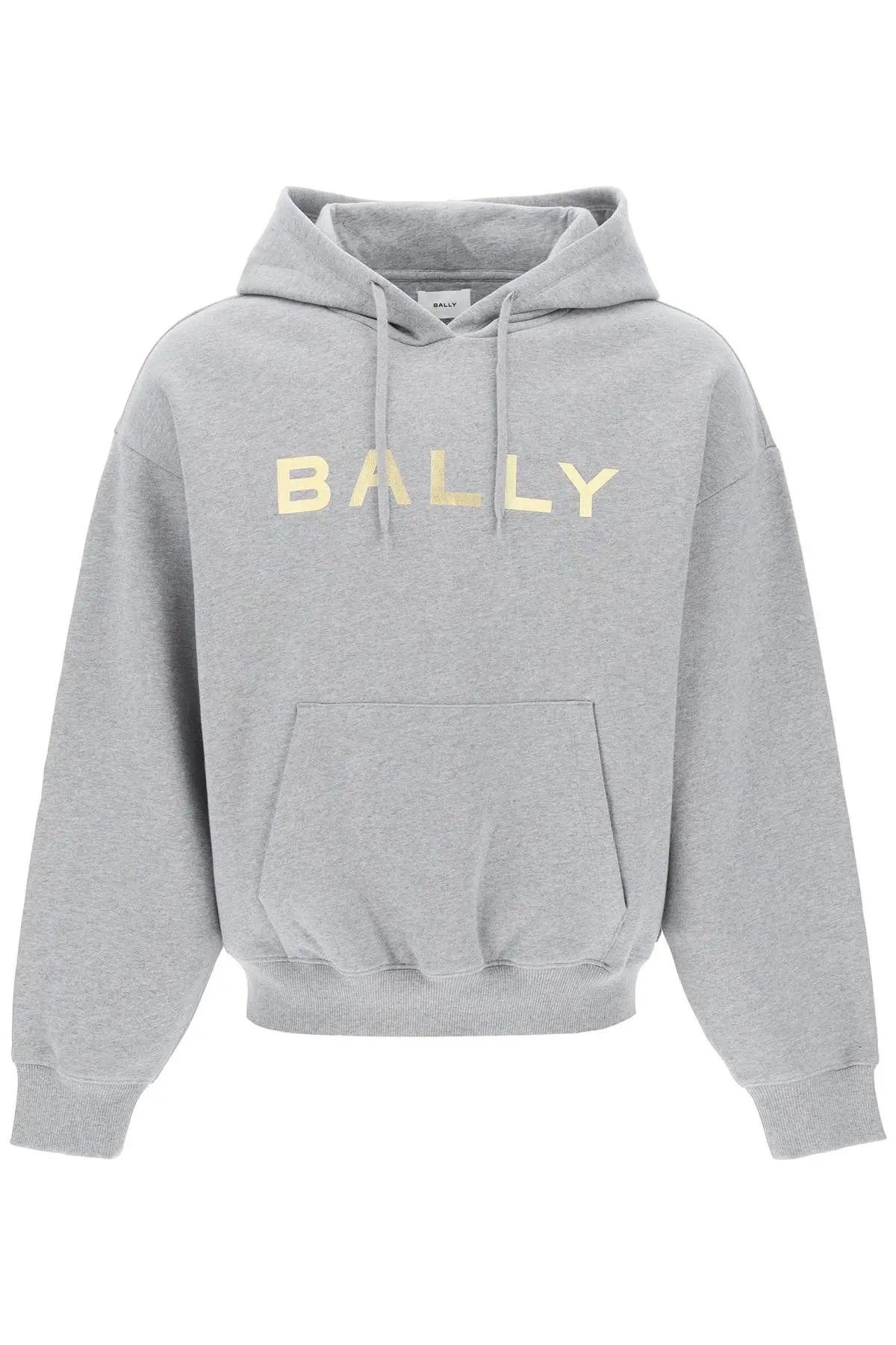 image of Bally O1S22I1N0224 Metallic Logo Hoodie In Grey, Men's (Size Medium)