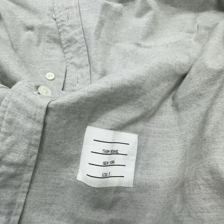 Thom Browne Classic Grey Long Sleeve Button-Up Shirt -2507