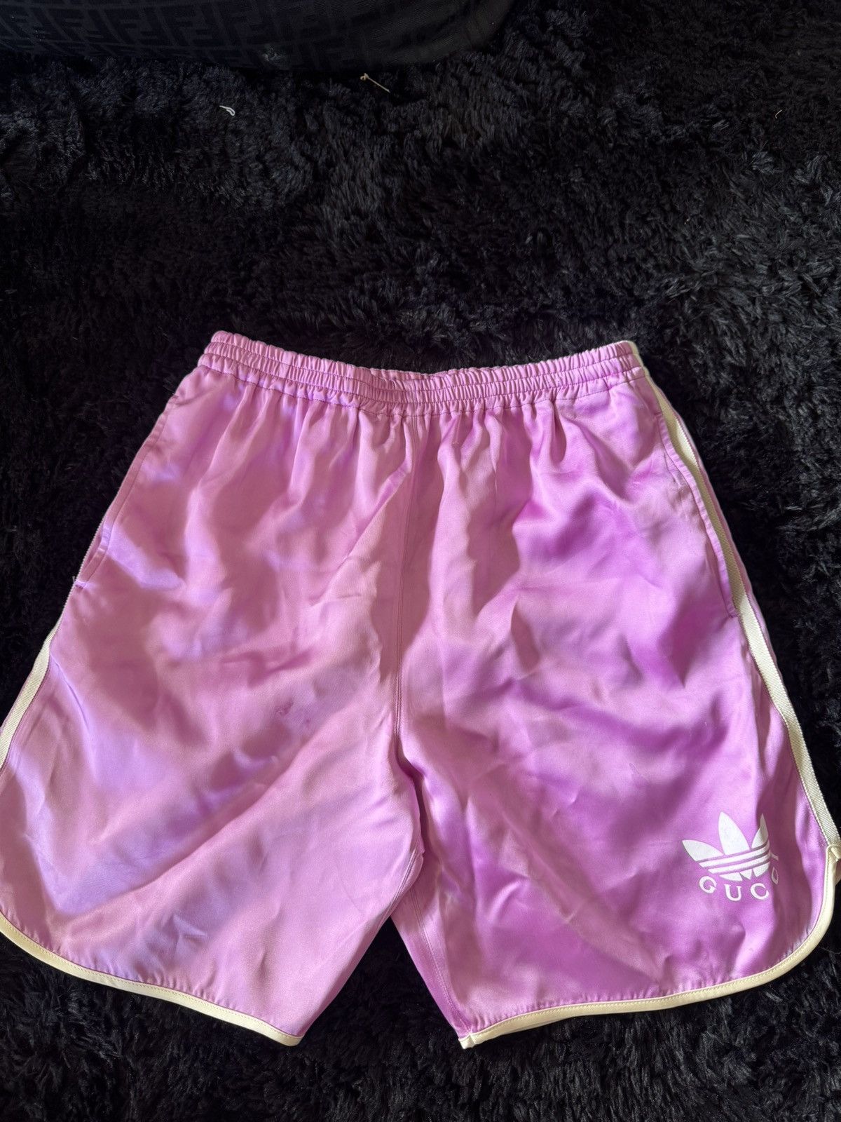 Gucci Mens Gucci Pink Silk basketball shorts Size US 31 - 1 Thumbnail